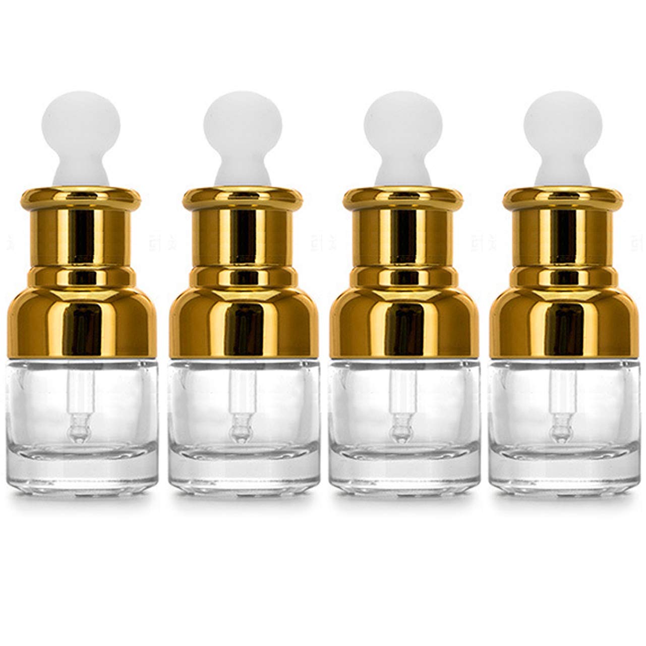 4Pcs Highgrade Essential Oil Bottles Cosmetic Subbottle Dropper Bottle Vial Empty Refillable Glass Container for Essence Liqui