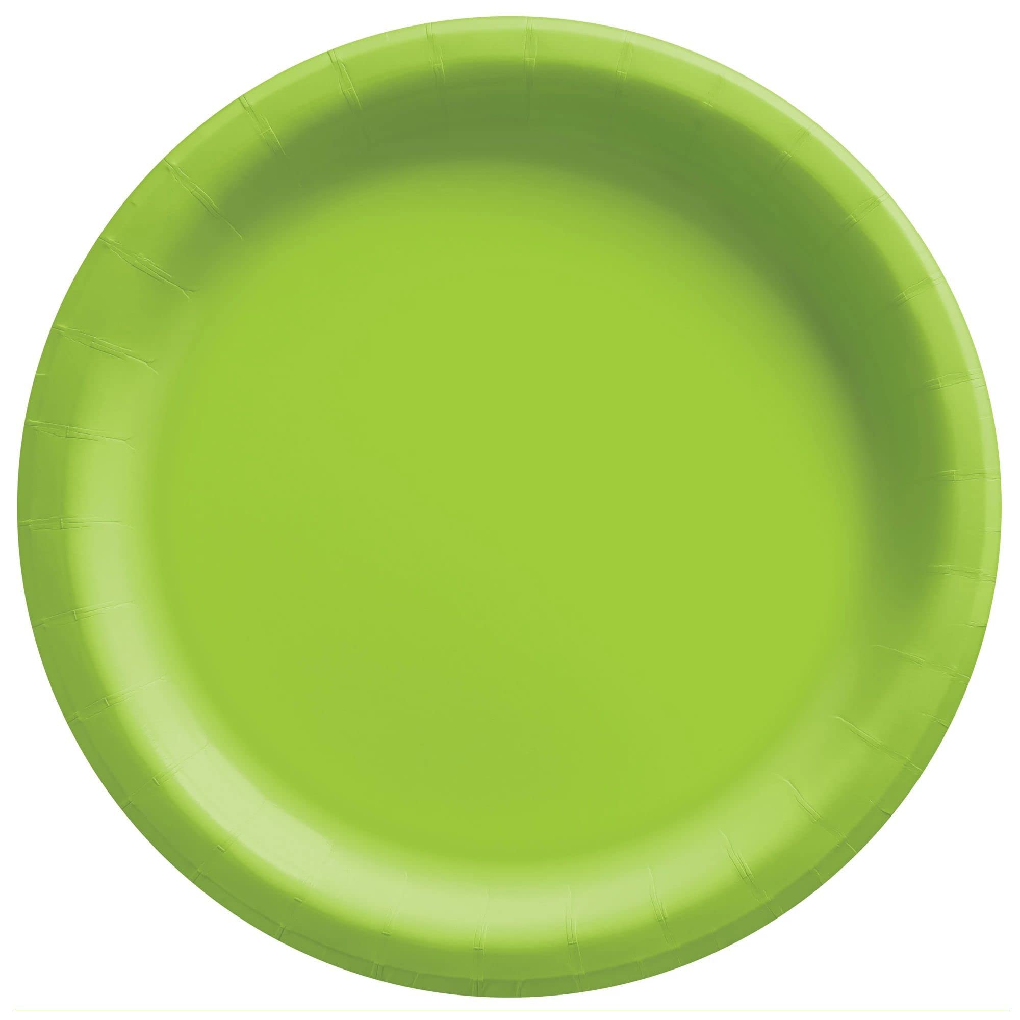 Kiwi Green Round Paper Plates - 6.75'' (Pack Of 20) - Perfect For Parties, Celebrations & Picnics