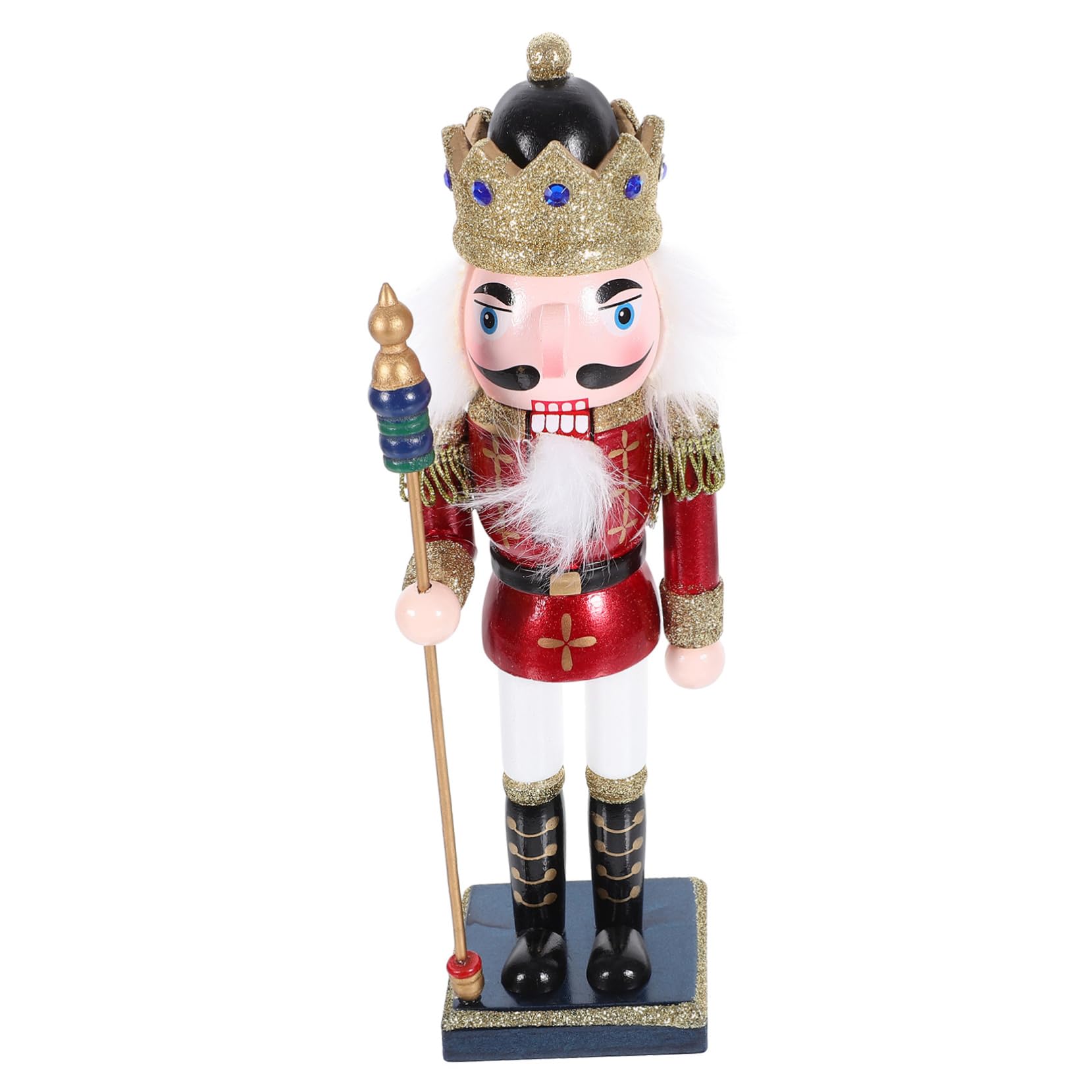 SEWACC Wooden Nutcracker Christmas Decoration Nutcracker Figure Cute Xmas Decor for Home Office Unique Holiday Ornament Cheerful