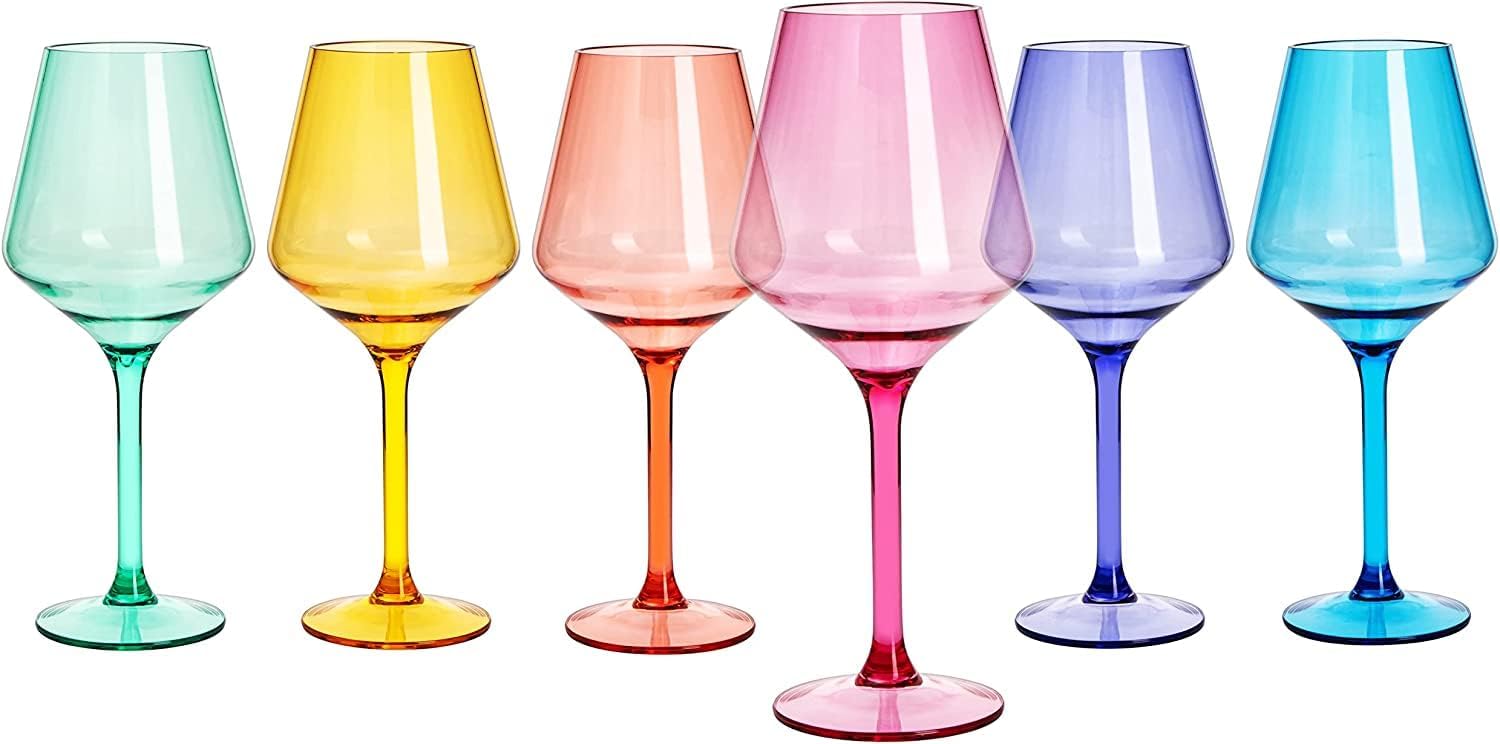 Saint Tropez Acrylic Stemmed Wine Glassware, Set of 2