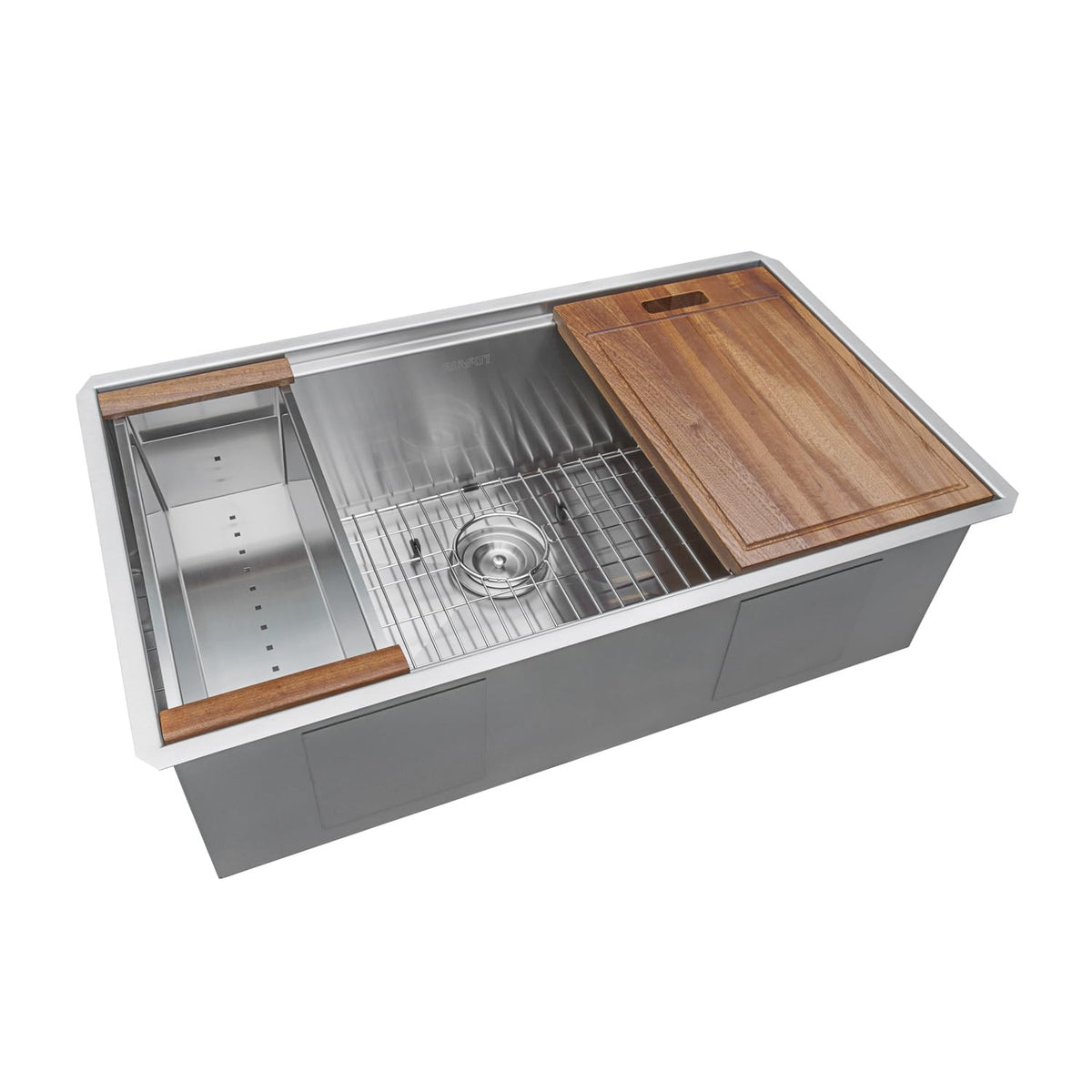 Ruvati 30-Inch Workstation Rounded Corners Undermount Ledge Kitchen Sink With Accessories - Rvh8320