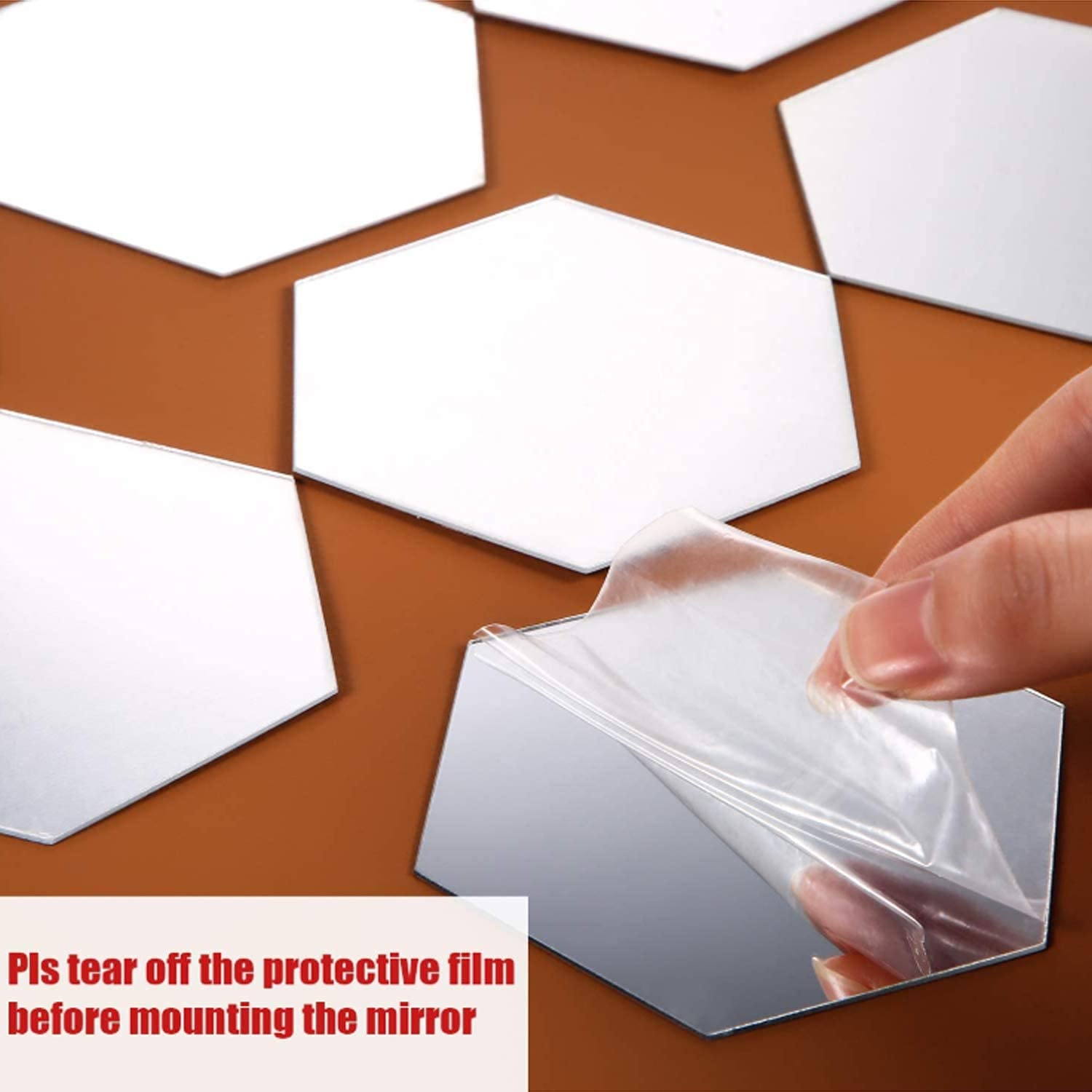 Shappy 24 Pieces Hexagon Mirror Wall Sticker Removable Acrylic Mirror Setting Wall Sticker Decal Honey Comb Mirror Decal For Liv