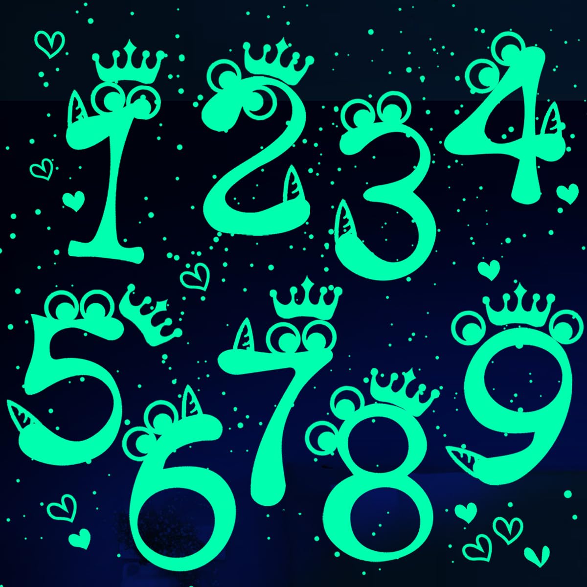 Numbers Wall Decor - Glow In The Dark Number Decor Halloween Decoration Stickers For Halloween Home Decor, Number Stickers Goth