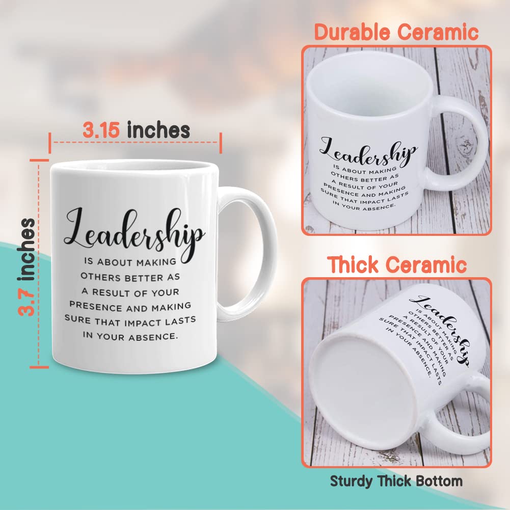 Bubble Hugs Inspirational Coffee Mug 11 Oz, Leadership Is About Making Others Better Motivational Appreciation Gift For Supervis