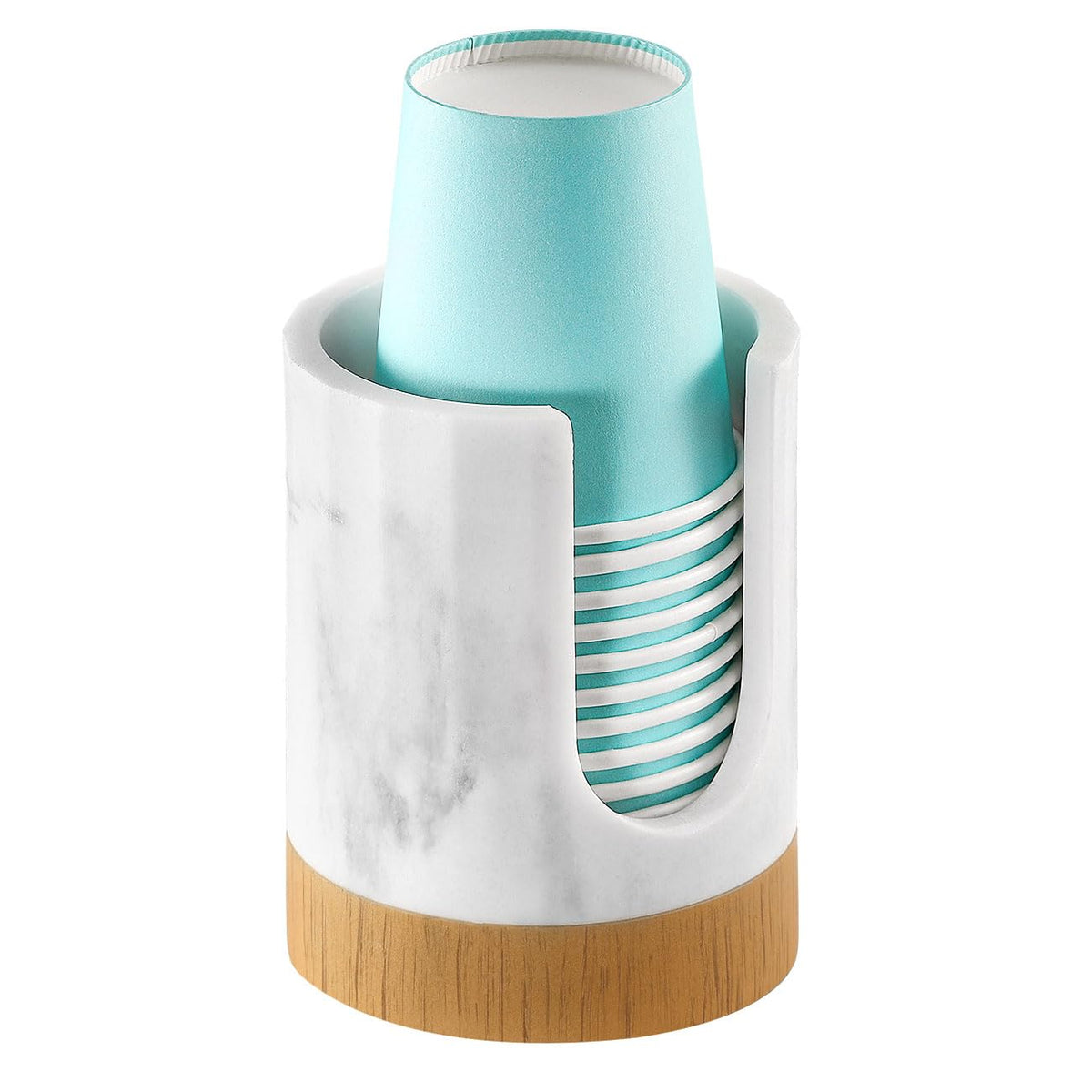 Luxspire Bathroom Cup Dispenser, 3Oz Dixie Cup Dispenser, Marble Resin Dixie Cup Holder, Disposable Paper Cup Holder For Bathroo