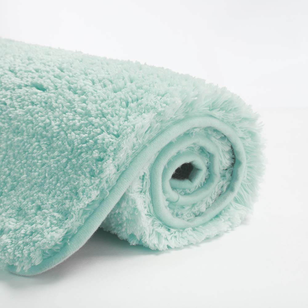 Suchtale Bathroom Rug Non Slip Bath Mat For Bathroom (16 X 24, Aqua) Water Absorbent Soft Microfiber Shaggy Bathroom Mat Machine