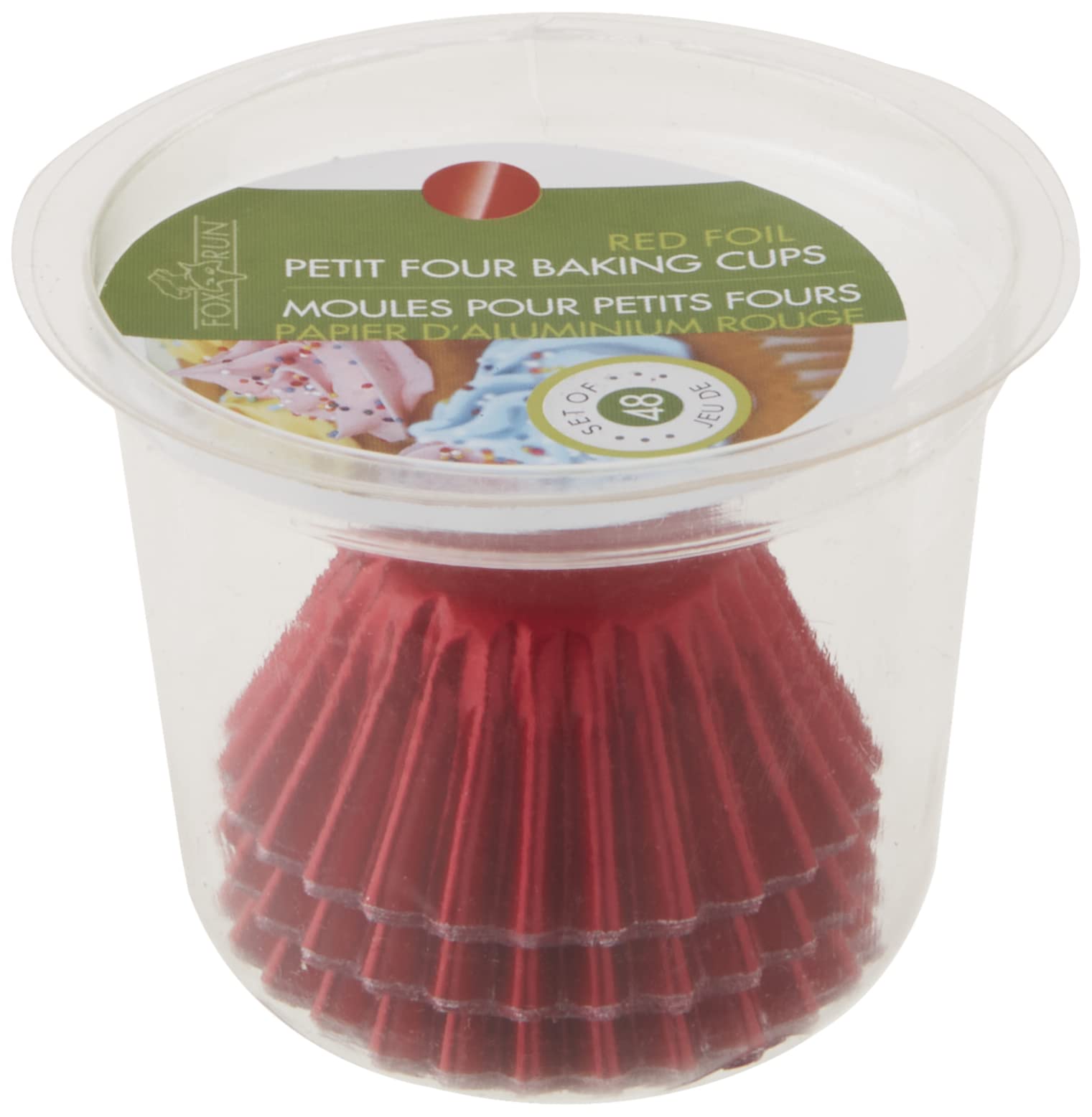 Fox Run Red Foil Disposable Bake Cups, Petit Four