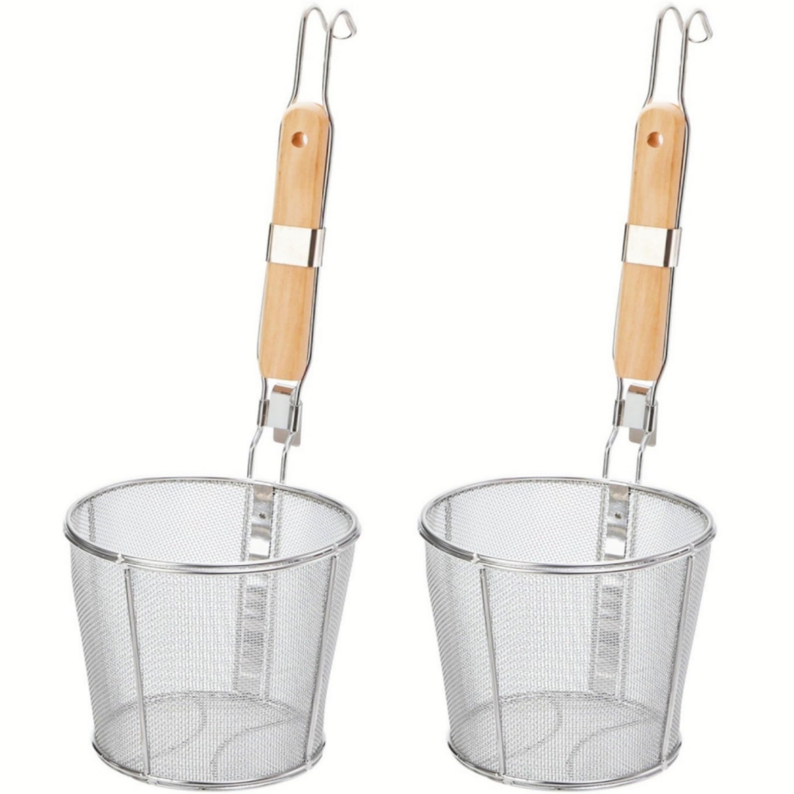 ZAVOOS 2 Pack Stainless Steel Pasta Strainer Basket, 5.3D x 5.1H