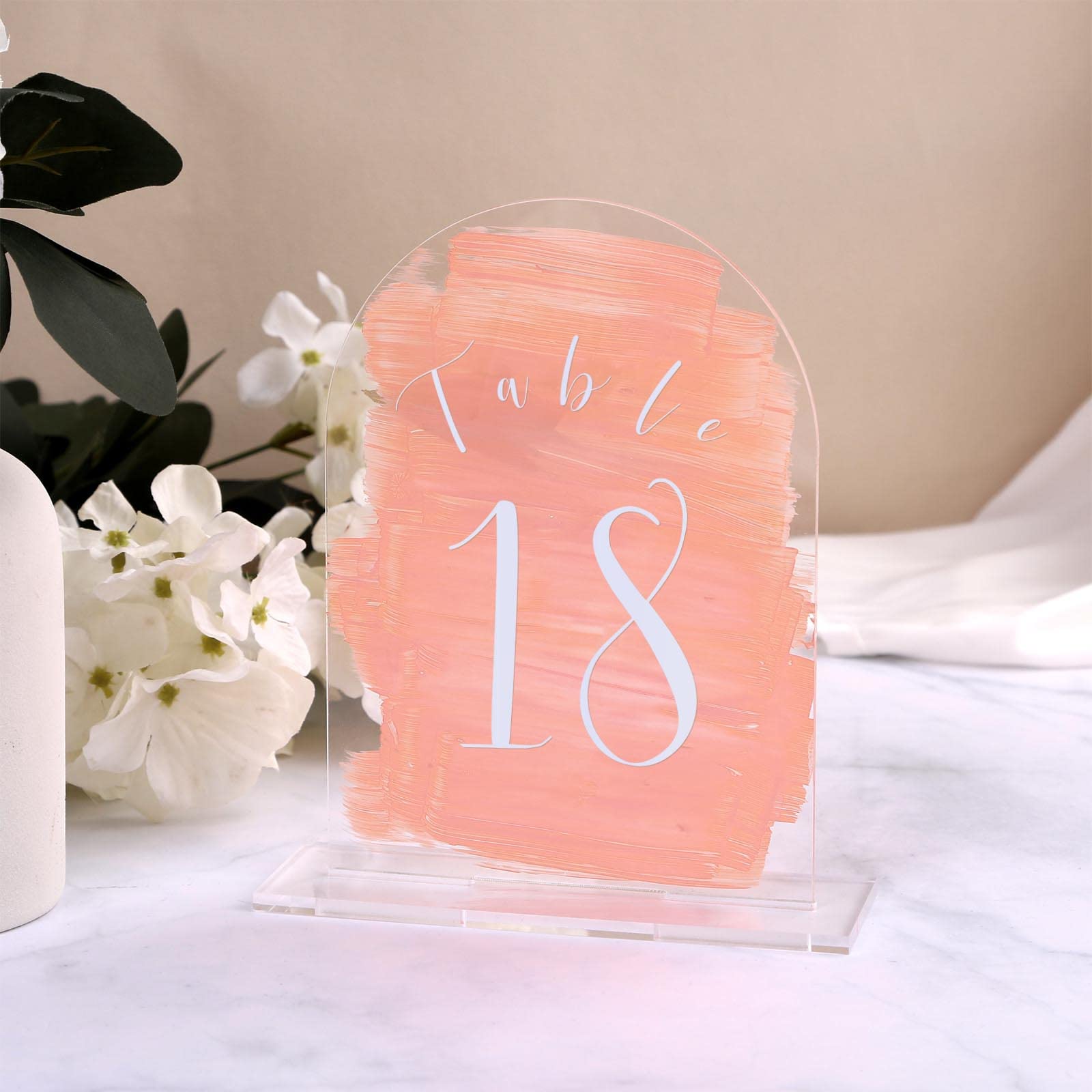 Uniqooo 20 Pcs Acrylic 5X7 Clear Arch Table Sign For Wedding, 1/8 In Thick, Diy Blank Arch Sign Sheet Perfect For Decoration, Pa
