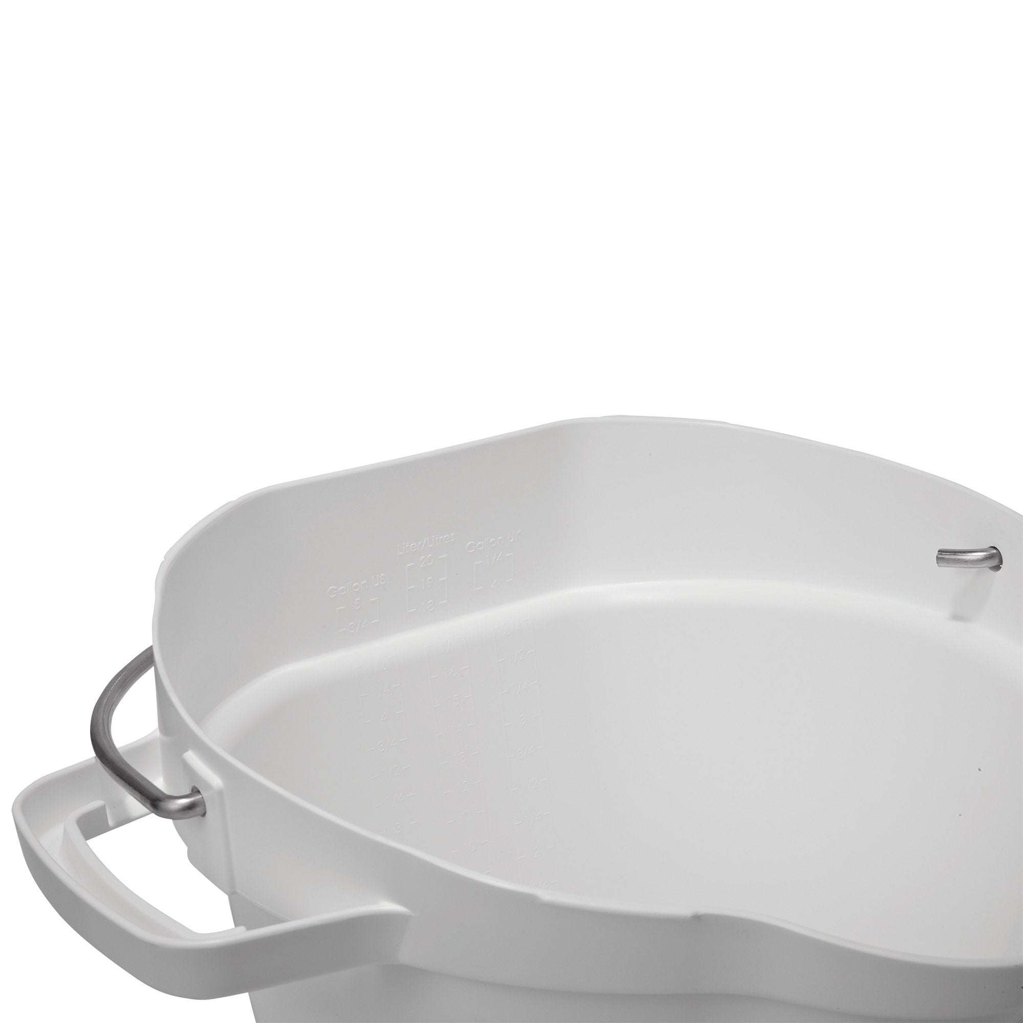 Vikan Pail,5 Gal,Pp/Ss,White, One Size, Multi