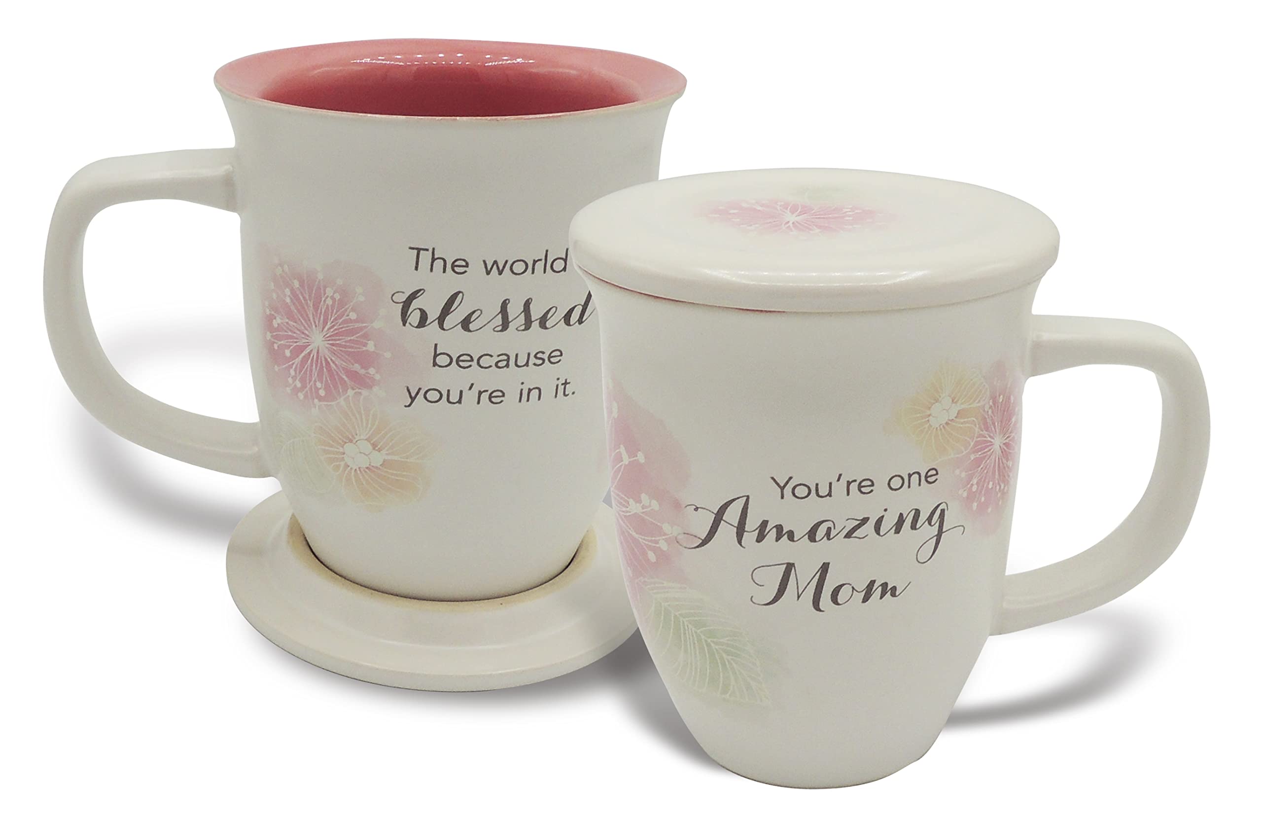 Abbey & CA Gift Amazing Mom Floral Mug & Coaster Set