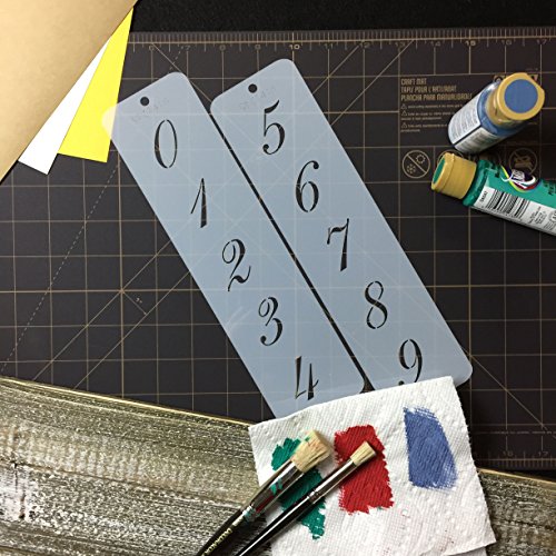 Designer Stencils 1.25 Inch Script Numbers Cake Stencils, Beige/Semi-Transparent