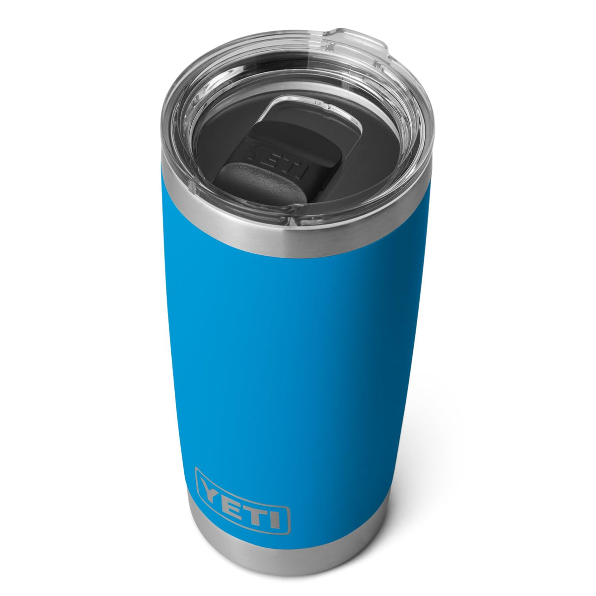 Yeti Rambler 20 Oz Tumbler, Stainless Steel, Vacuum Insulated With Magslider Lid, Big Wave Blue