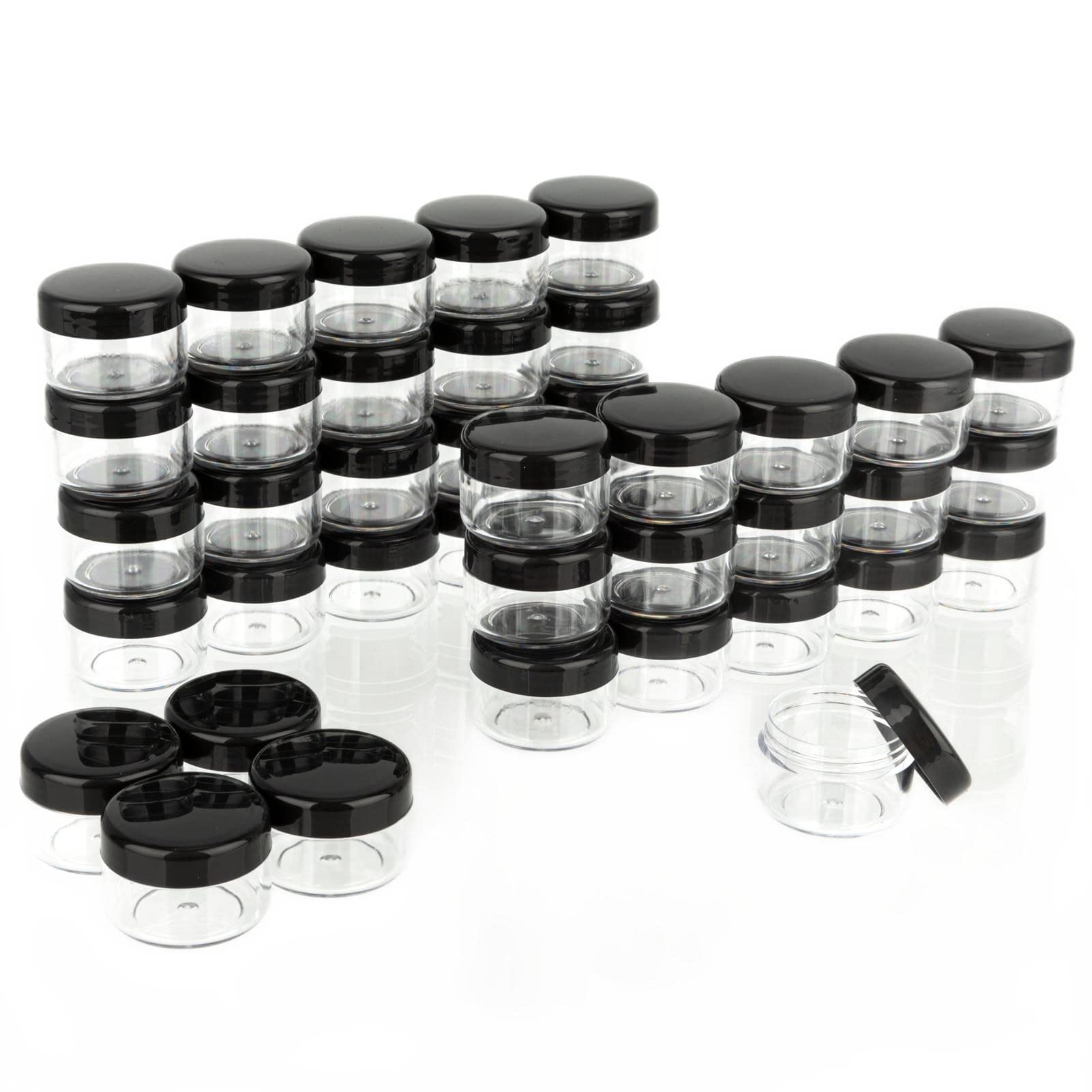 Zejia 5 Gram Sample Containers With Lids, 100Pcs Mini Makeup Containers, Empty Plastic Travel Cosmetic Containers With Labels