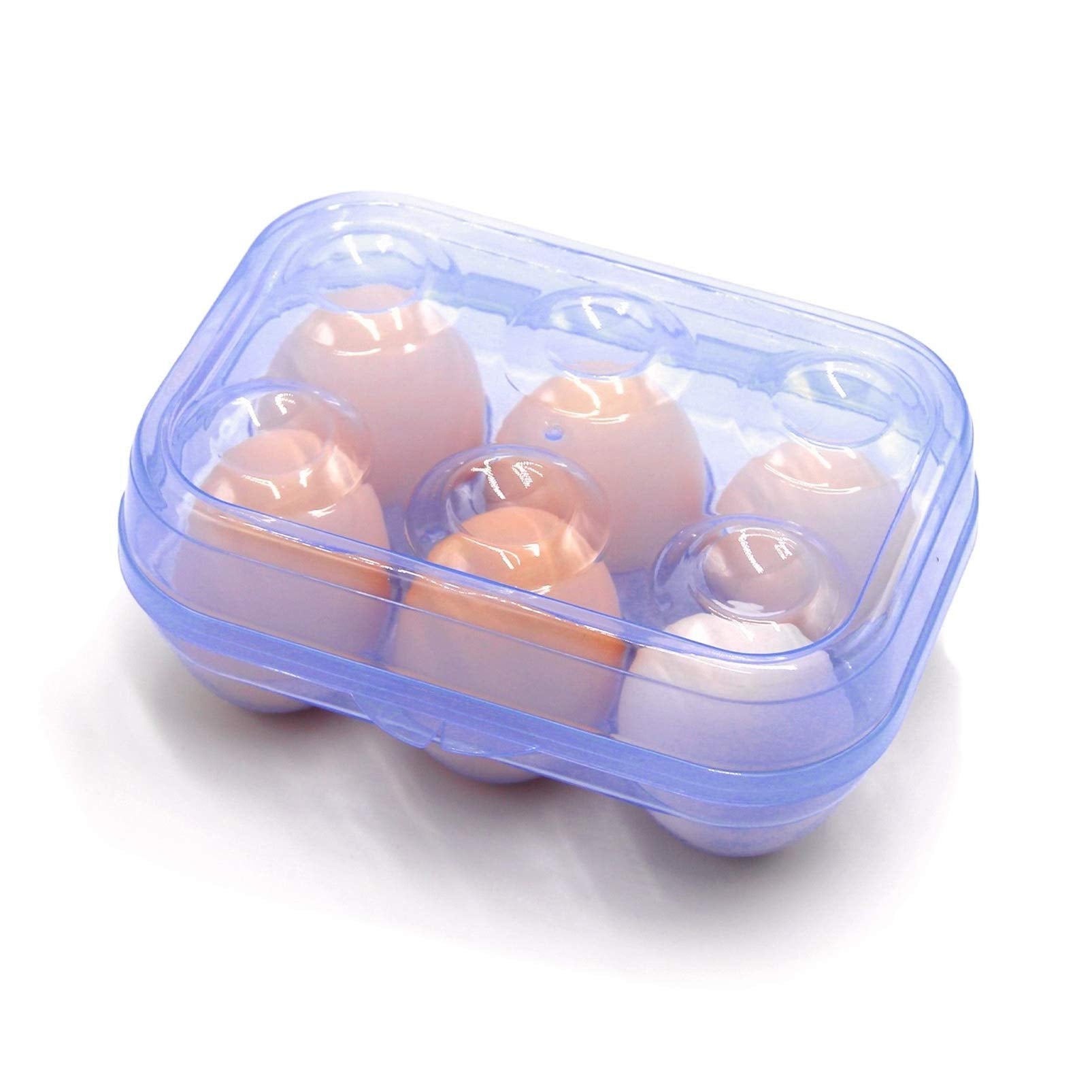YOHA Clear Egg Storage Box Delicate 6 Girds Egg Dispenser Holder Case Refrigerator Crisper Camping Picnic Travel Portable Egg Ca