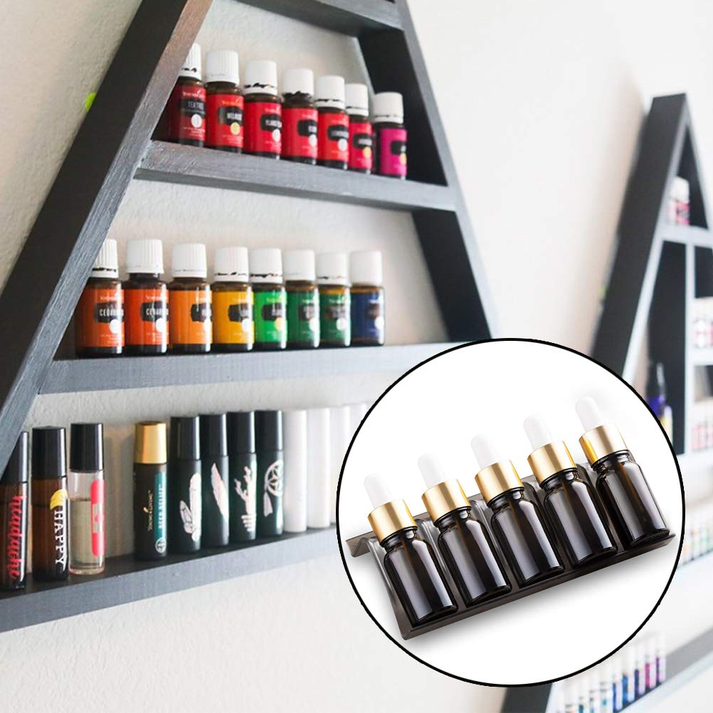 Vankcp 8 Pcs Essential Oils Storage Shelf, Black Oils Storage Racks Drawer Organizer with Essential Oils Key Tool Spice Racks Ho