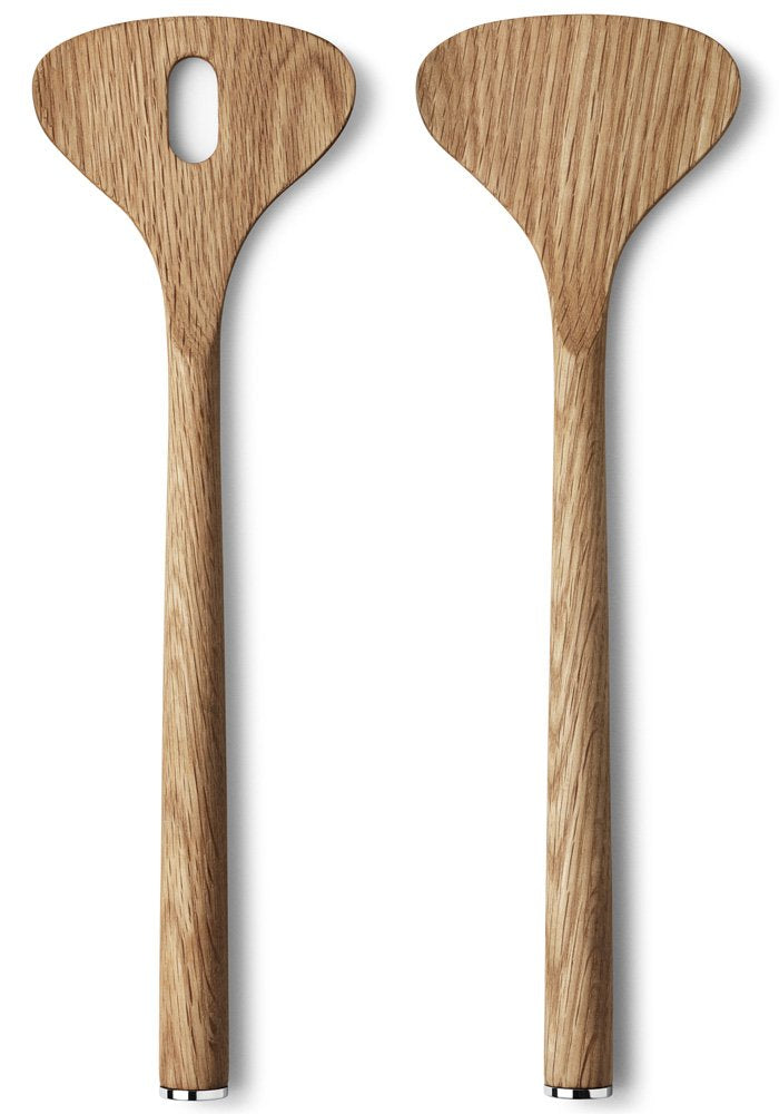 Georg Jensen Alfredo Oak Wood Salad Server Set, 7.09''