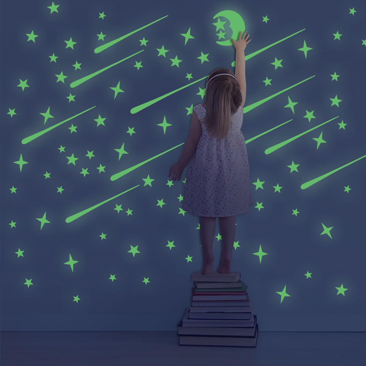 216 PCS Glow in Dark Stars and Moon  Glowing Stars Stickers for Ceiling and Wall Decals  Perfect for Kids Bedding Room or Party Birthday Gift