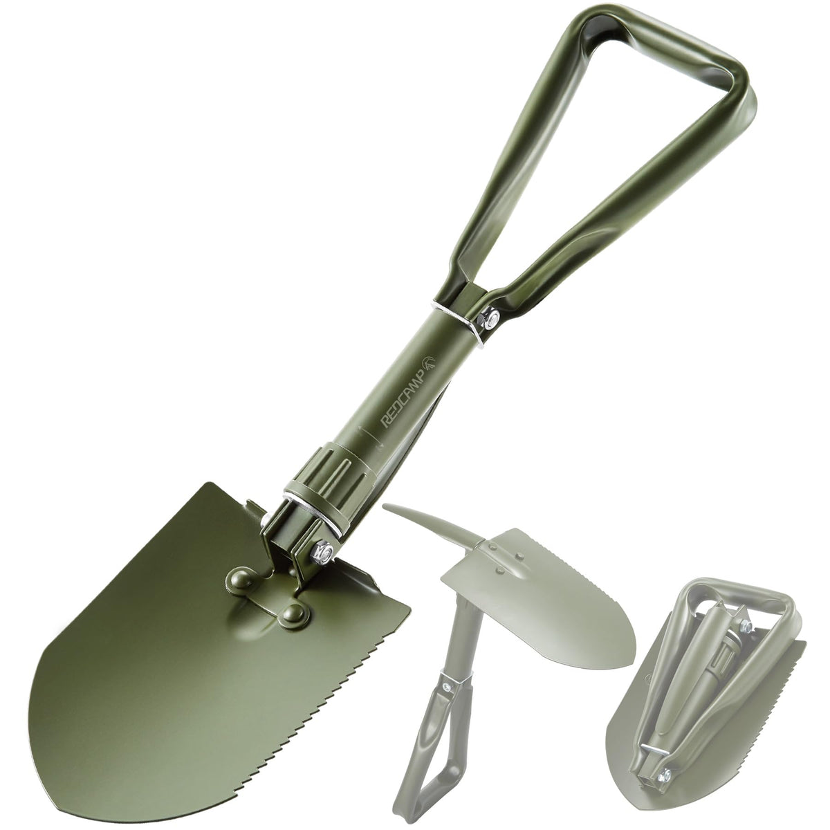 Redcamp 23 Military Folding Camping Shovel W/Cover,Portable Shovel With High Manganese Steel, Tactical Entrenching Tool Tri-Fo
