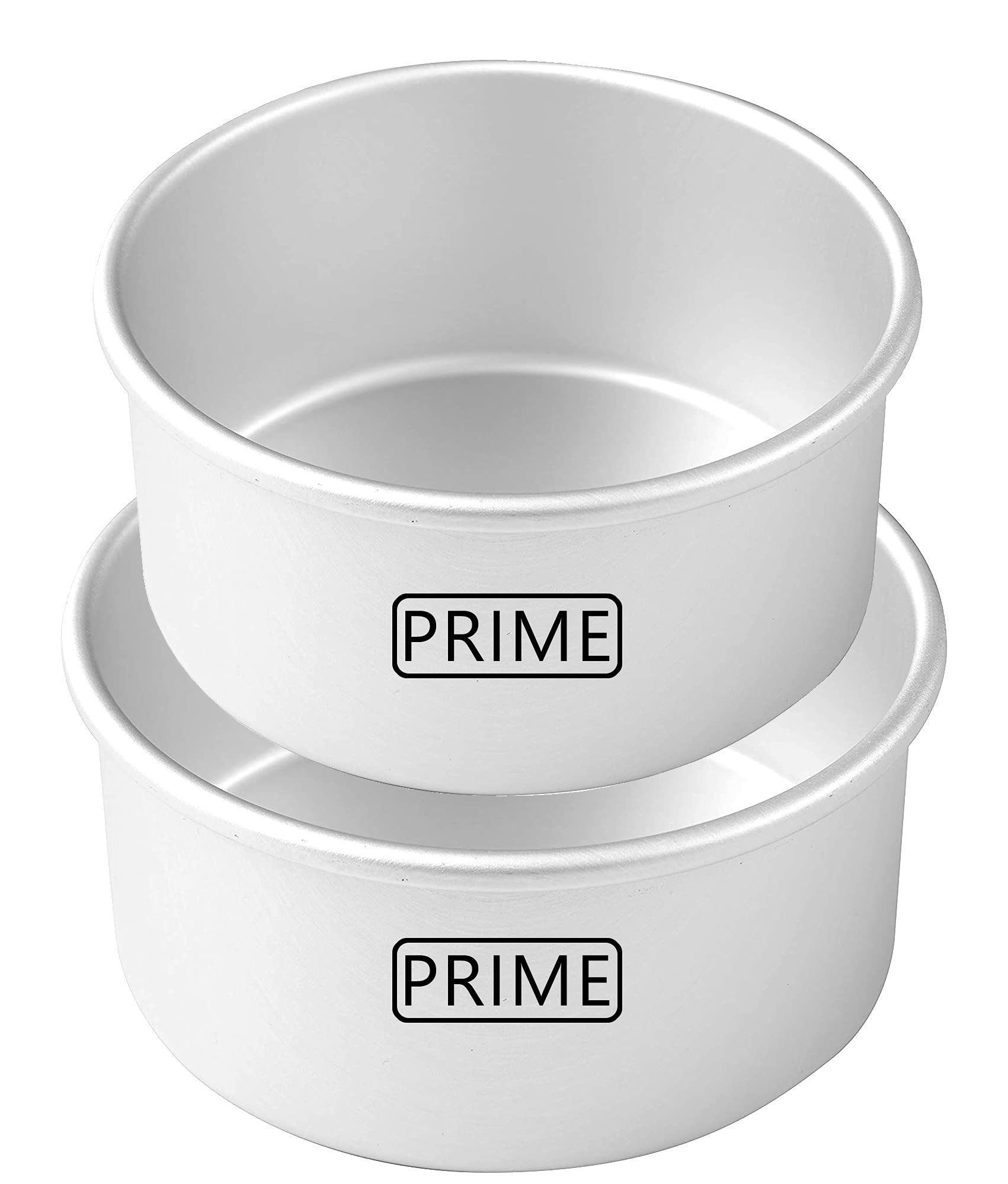 Prime Bakers And Moulders Round Aluminium Cake Baking Mould For Oven 3 Inch Depth (Silver) (4,5 Inch)