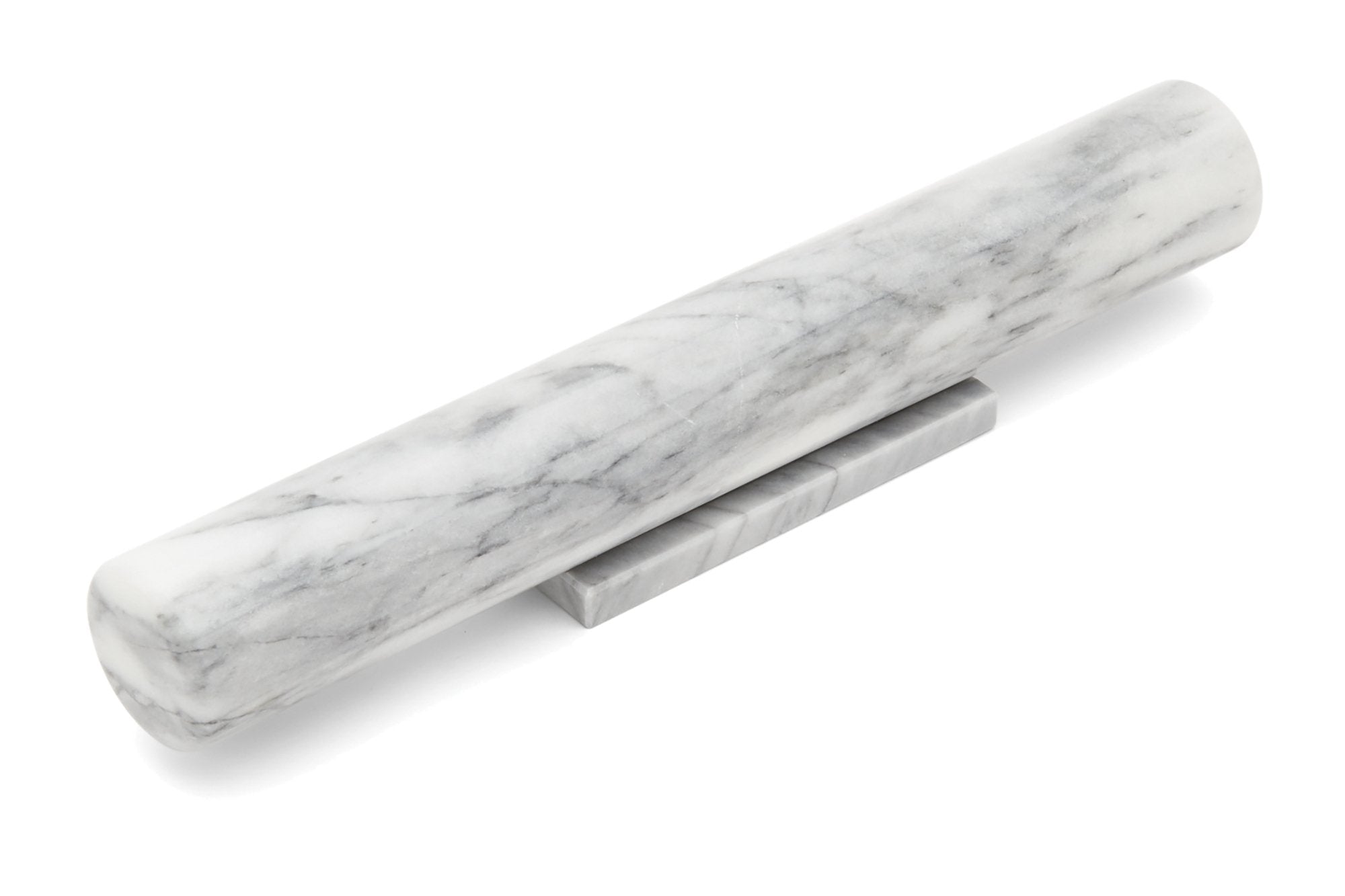 Fox Run French Marble Rolling Pin With Base, White, 3 X 12 X 3 Inches