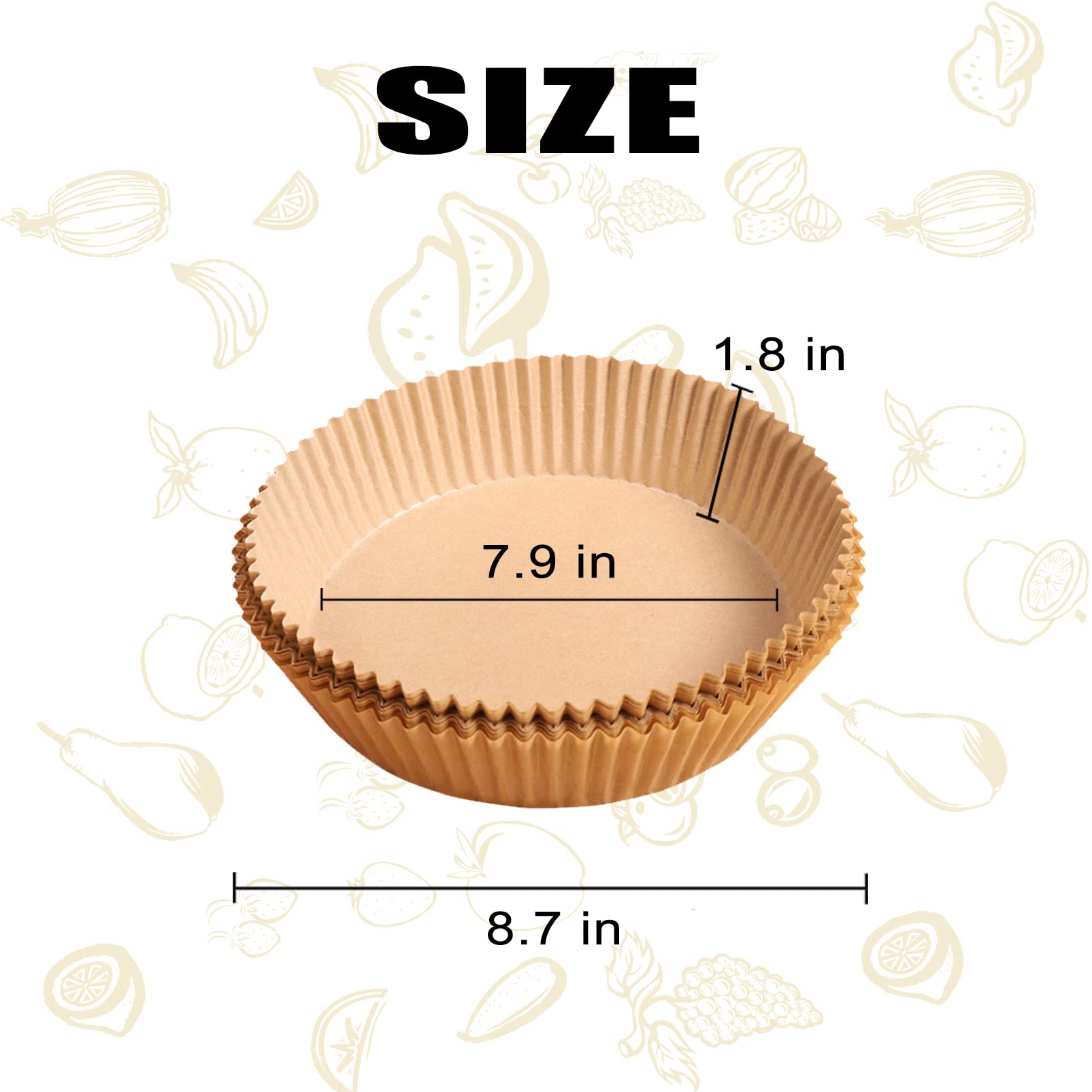 Round Parchment Cooking Paper - 60Pcs 7.9Inch Non-Stick Paper, Oil-Proof, Water-Proof Cooking Baking Roasting Filter Paper For F