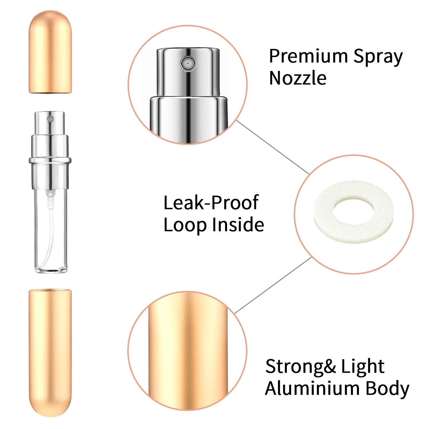 Boao 40 Pcs Refillable Perfume Atomizer Perfume Bottle Travel Bulk Portable Mini 5 Ml Spray Bottle Compatible With Dispenser Pum