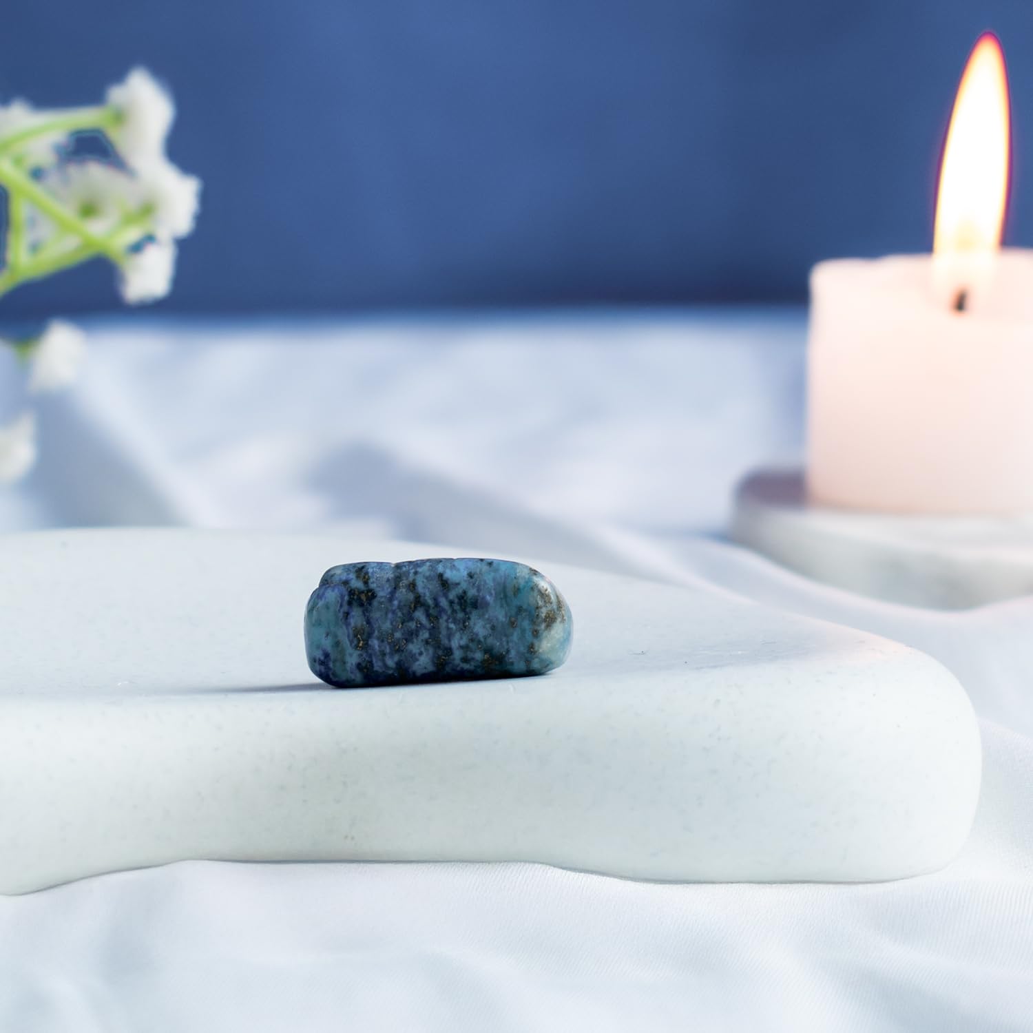 Astrotalk Lapis Lazuli Tumble | Enhances Intuition, Wisdom & Mental Clarity | Awakens Third Eye Chakra for Self-Expression, Peace & Focus | Office Table & Living Room Decor | Gift for Man & Woman