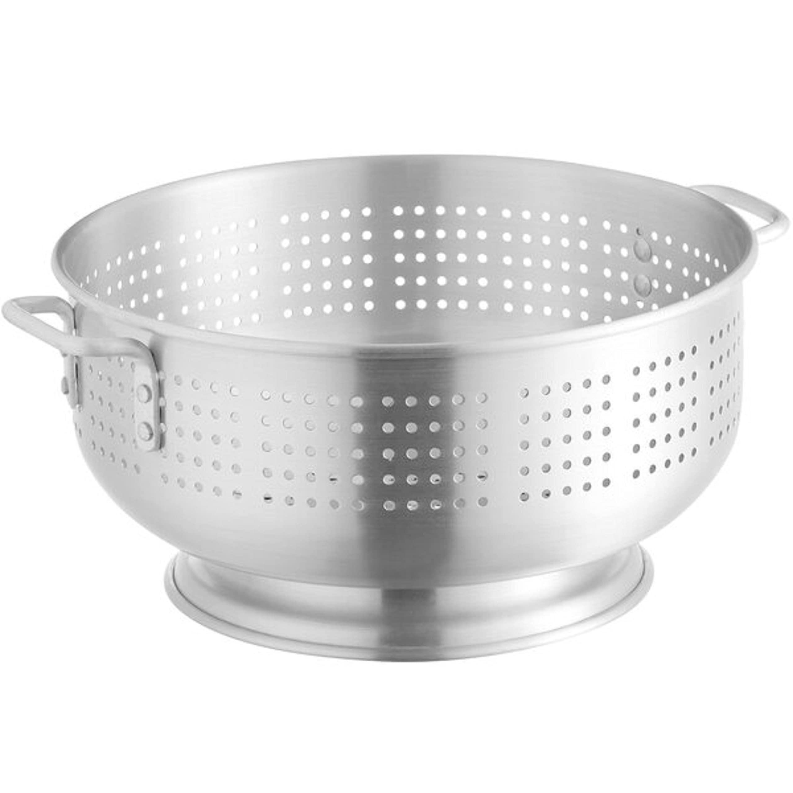 Truecraftware-12 Quart Heavy Duty Colander With Handles And Stable Base Aluminum- Pasta Spaghetti Berry Fruit Vegetable Kitchen