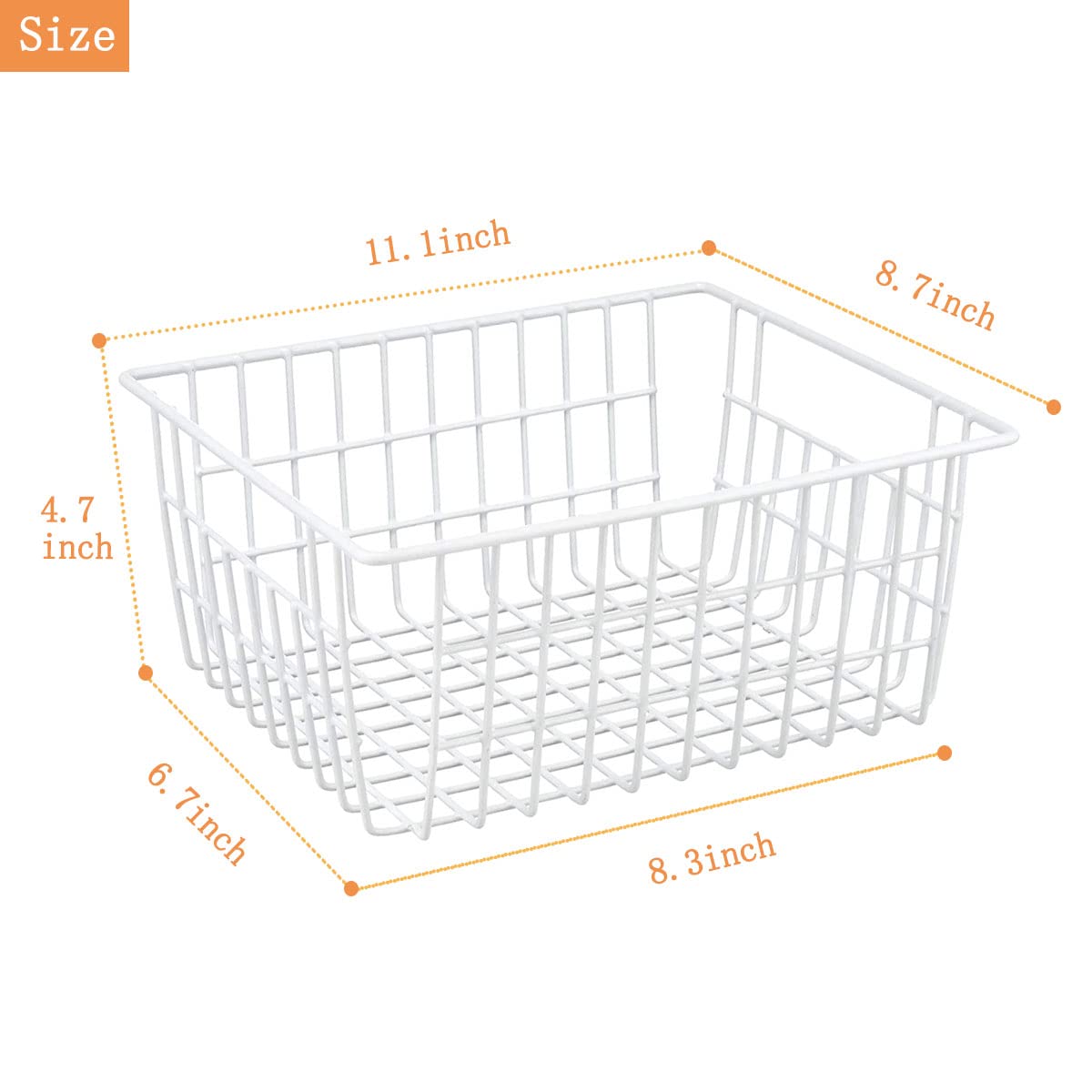 Losyhu 4 Pack White Wire Baskets For Organizing Office Wire Storage Baskets Wire Baskets White Metal Storage Baskets For Pantry