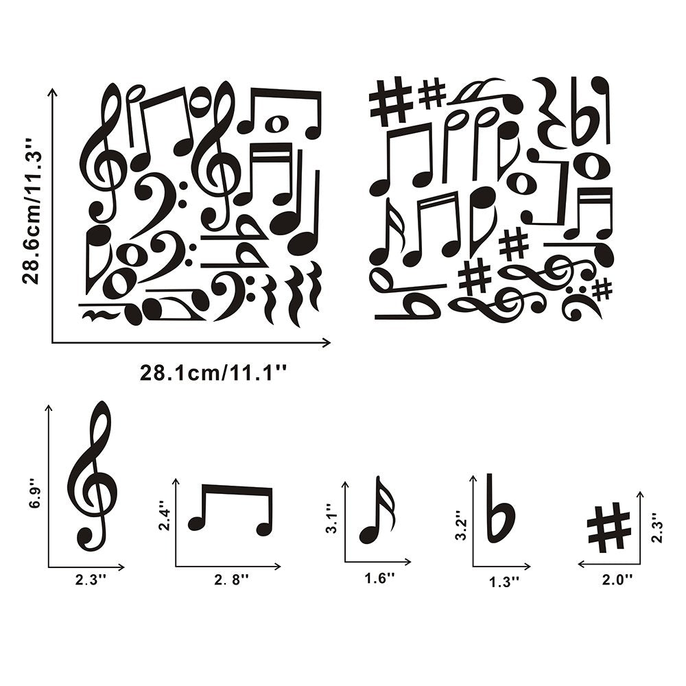 Arttop Musical Note Wall Decals,Creative Music Notes Removable Vinyl Wall Stickers For Classroom Kids Room Music Studio Decorati