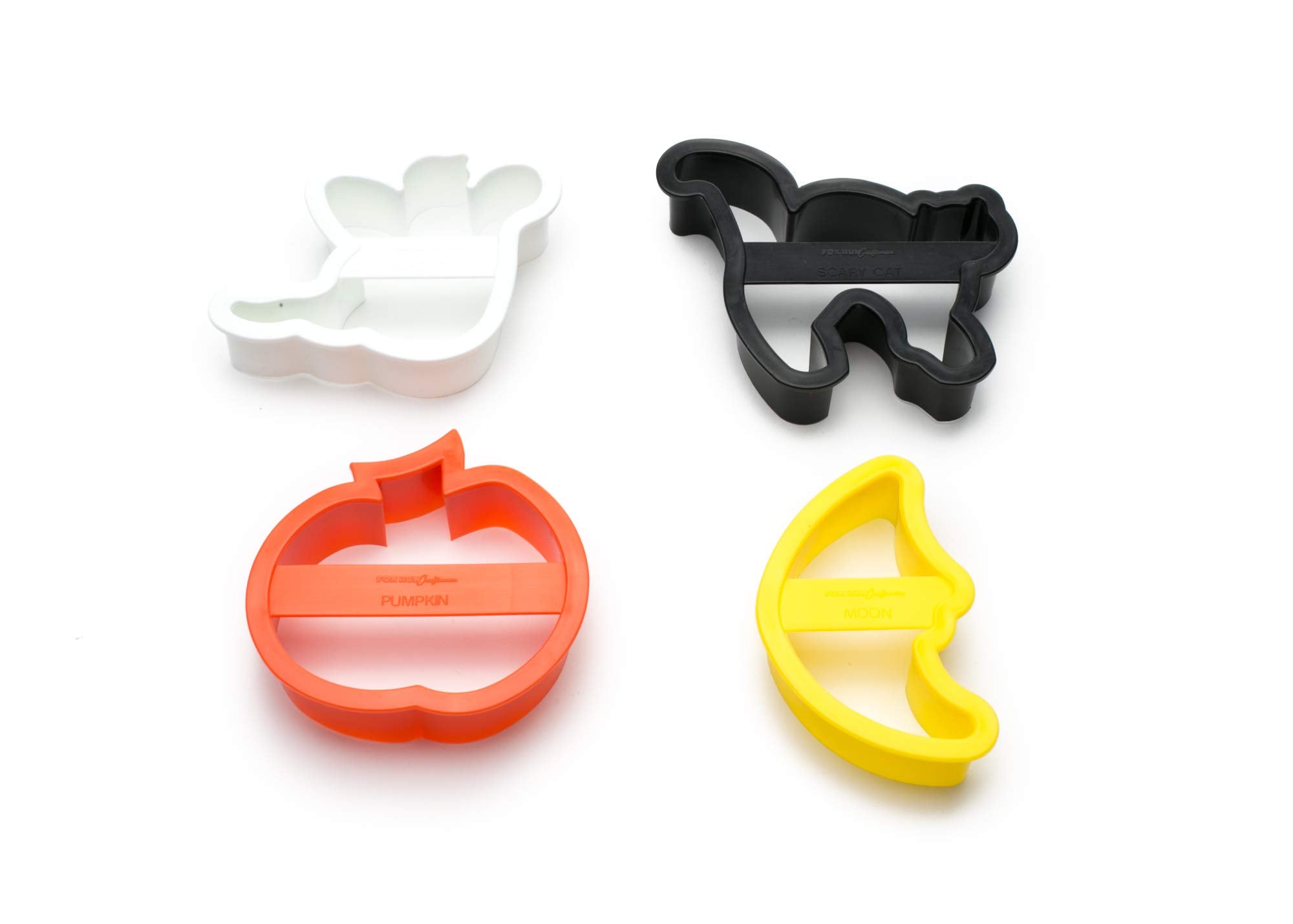 Fox Run Halloween Cookie Cutter Set, 4 Piece, 4 inch, Orange, Black, Yellow, White