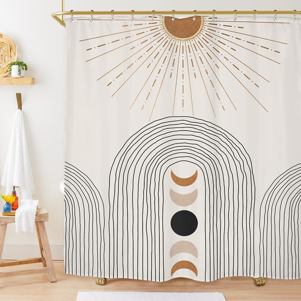 Miyotaa Abstract Emerald Green Shower Curtain Set 60Wx71H Inches Bible Scripture Quotes Minimalist Aesthetic Modern Inspirationa