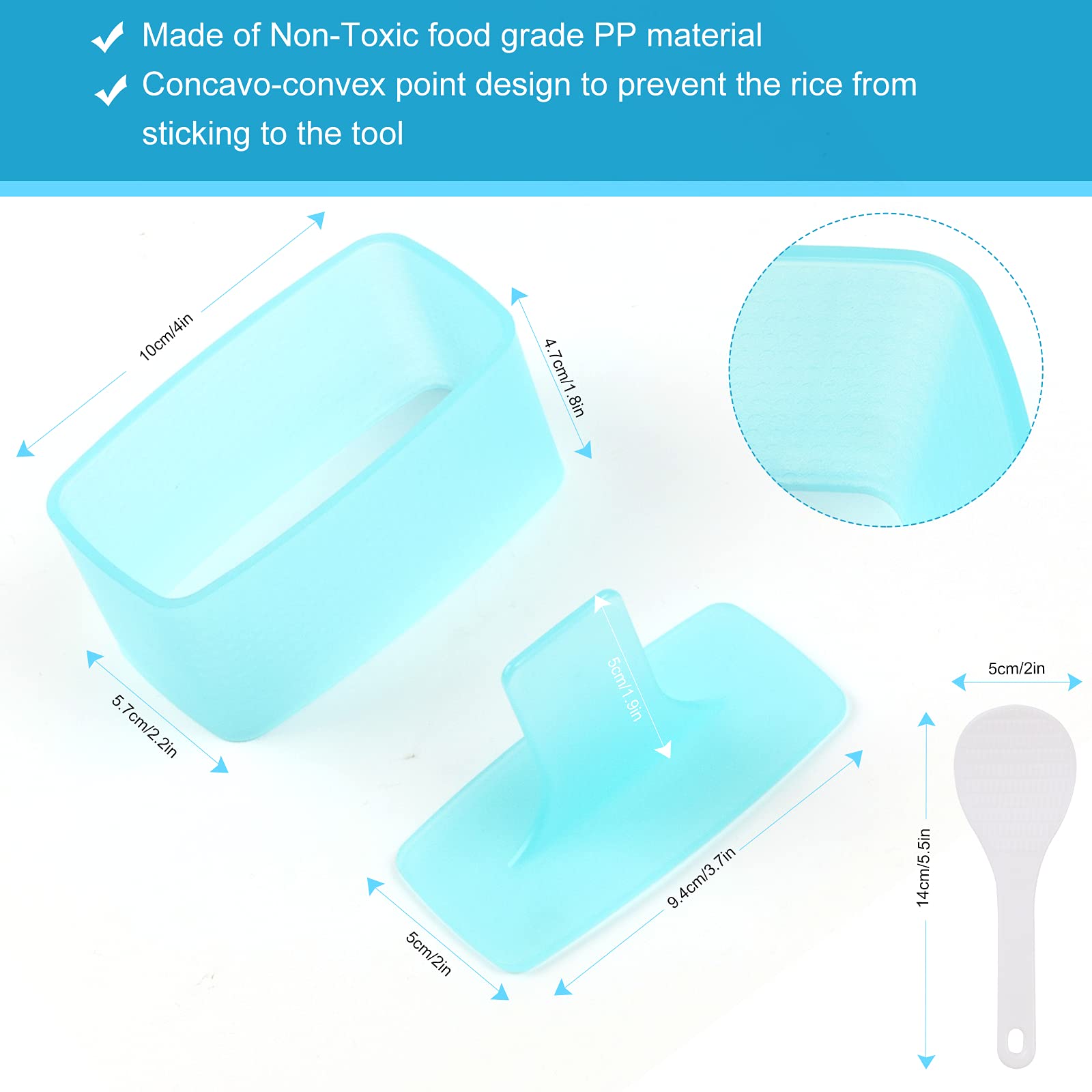 Dimvka Non Stick Musubi Maker Press, Onigiri Sushi Rice Mold, Musubi Luncheon Meat Maker Mold With Small Rice Paddle (1 Pack)