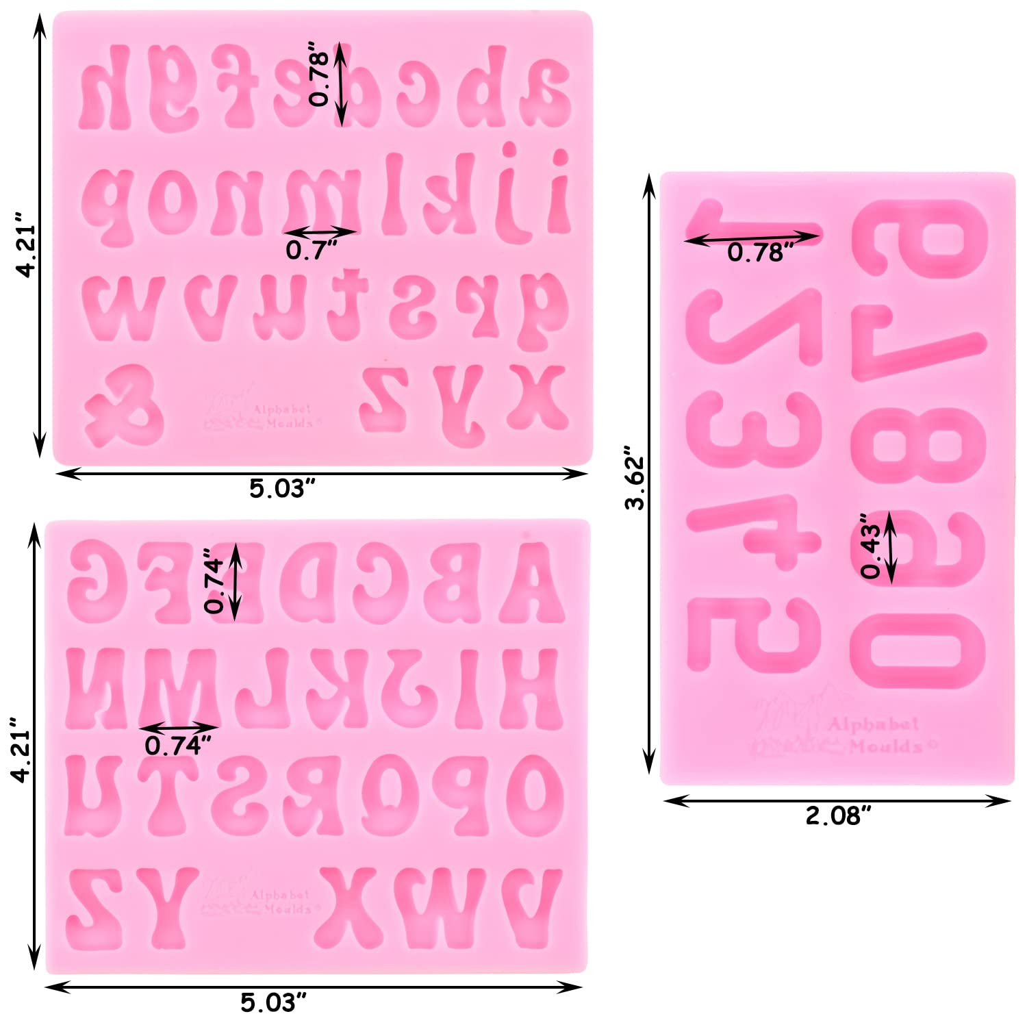 Zixiang Letter Molds Chocolate Covered Strawberries Silicone Uppercase Lowercase Alphabet Number Fondant Mold For Making Candy G