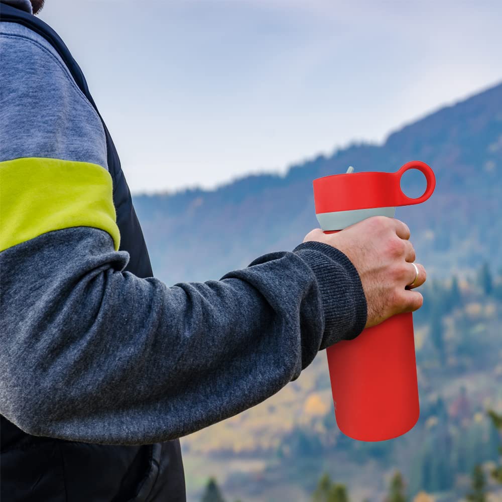 Built 32Oz Cascade Bottle With Wide Mouth Straw Lid And Filter Red