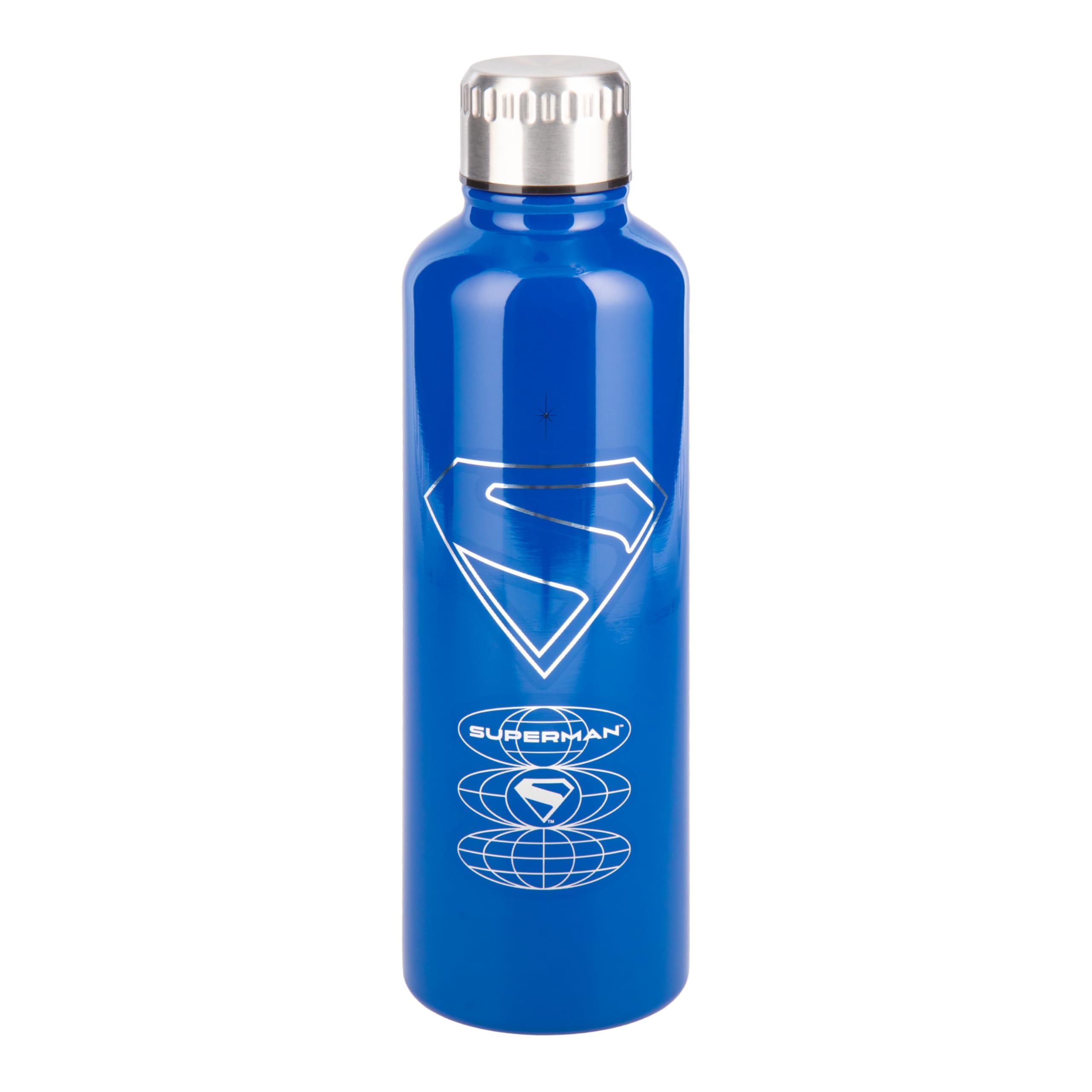 Paladone Superman Blue Metal Water Bottle  Officially Licensed DC Comics 17oz Stainless Steel Insulated Flask  Reusable Bottle