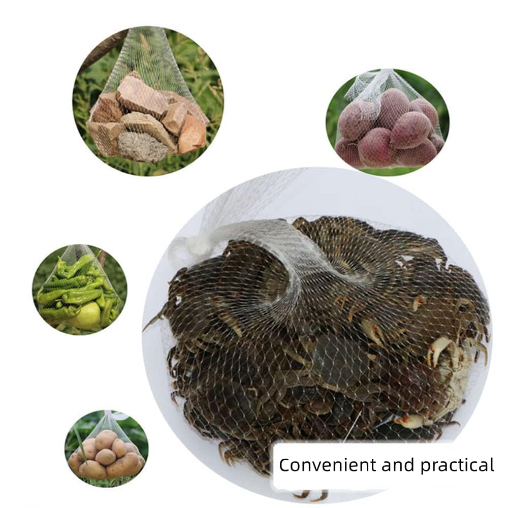 Bryhzkcm 100 Pieces Nylon Mesh Net Bags Reusable Mesh Bags, Seafood Boiling Bags,Fruit And Vegetable Produce Packaging Net,24 In