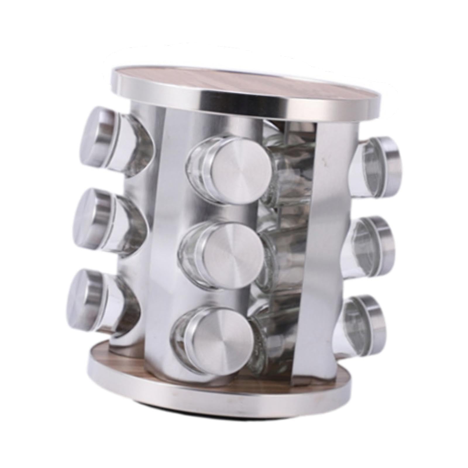Ujeavette 12 Jar Spice Rack With Jars Canisters Spice Jars For Cabinet Kitchen Counter A
