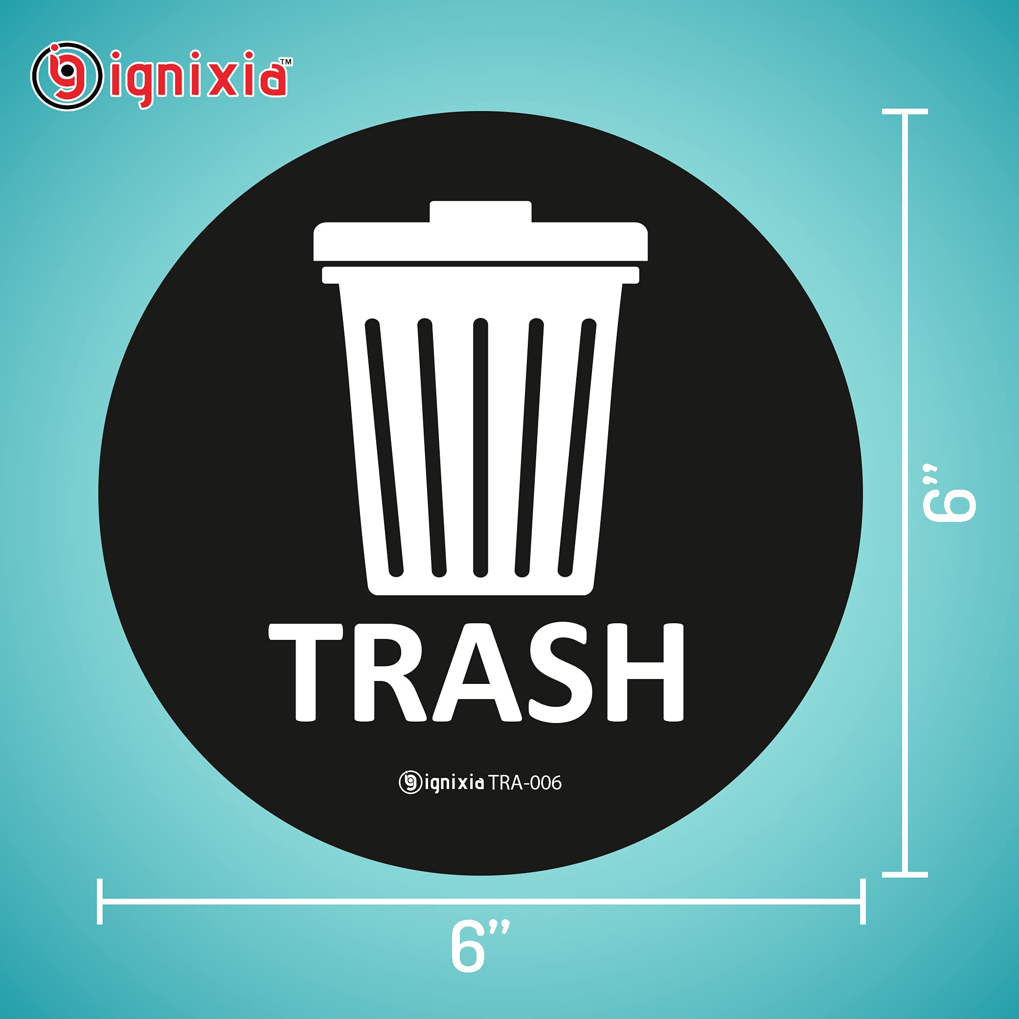 Ignixia Recycle Stickers For Trash Can, (Pack Of 02) 6X6 Inches Large Blue (Green And Black)