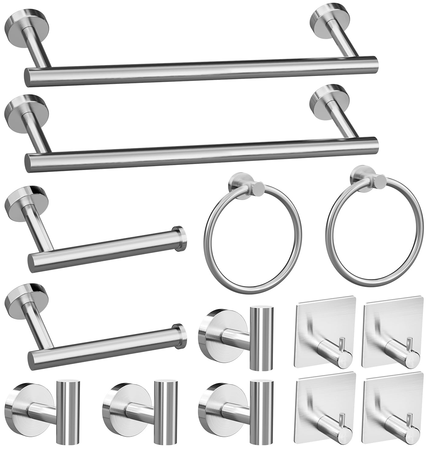 Bathroom Hardware Towel Bar Set -Brushed Nickel Bathroom Accessories Set - Including 16'' Hand Towel Bars - Toilet Paper Holders