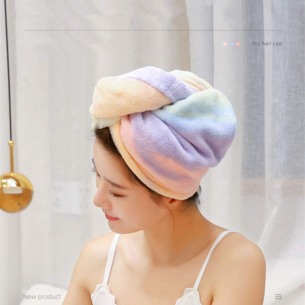 Microfiber Hair Drying Wrap Towel for Women Turban Fast Dry Multicolored