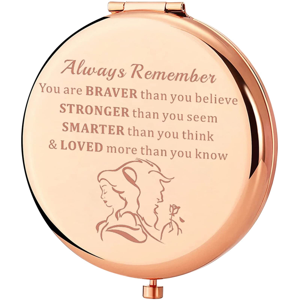 Keychin Beauty Fairy Movie Pocket Mirror Princess Fans Gifts Always Remember You Are Braver Stronger Smarter Than You Think Comp