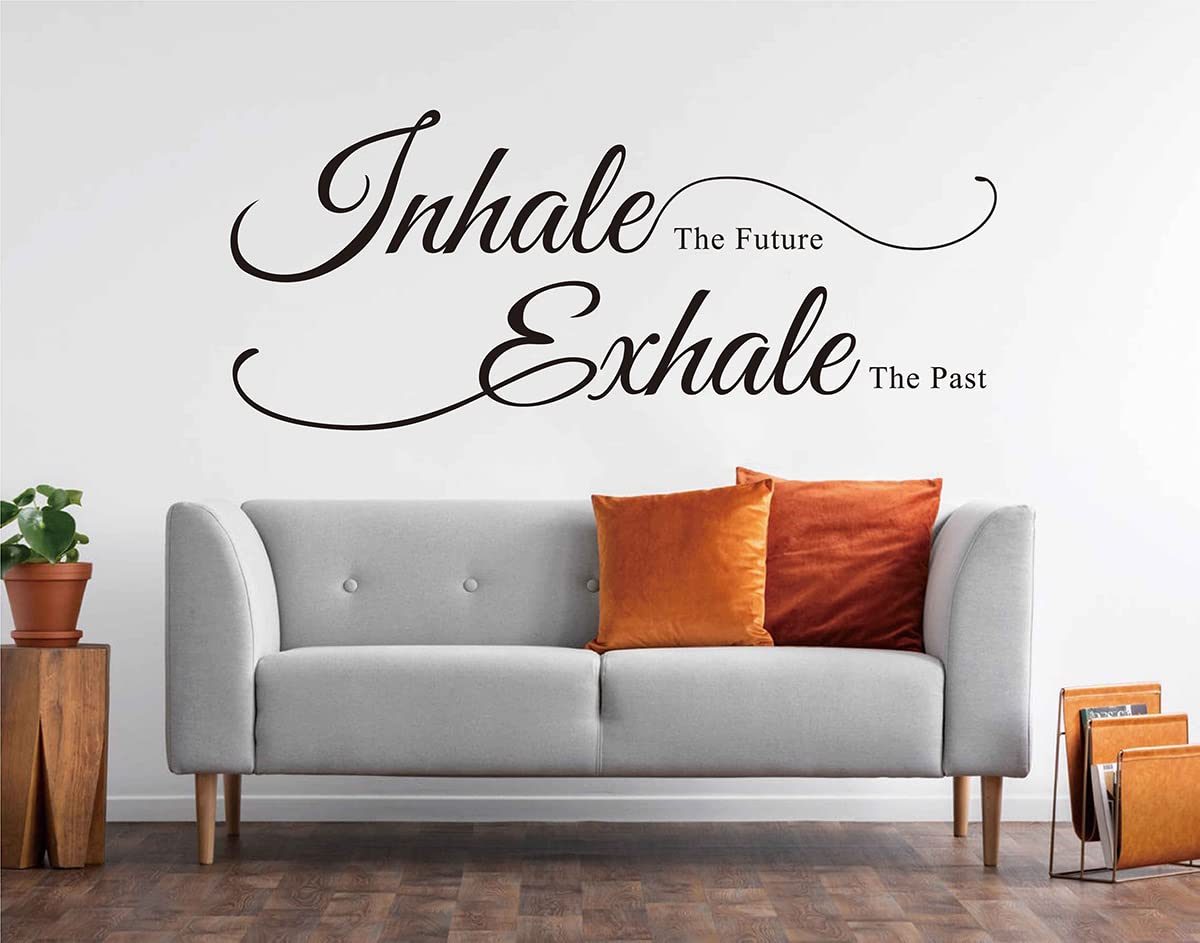 Inhale The Future Exhale The Past Vinyl Wall Decal Stickers Yoga Studio Meditation Home Decor Art Mural Ll255 (Black)