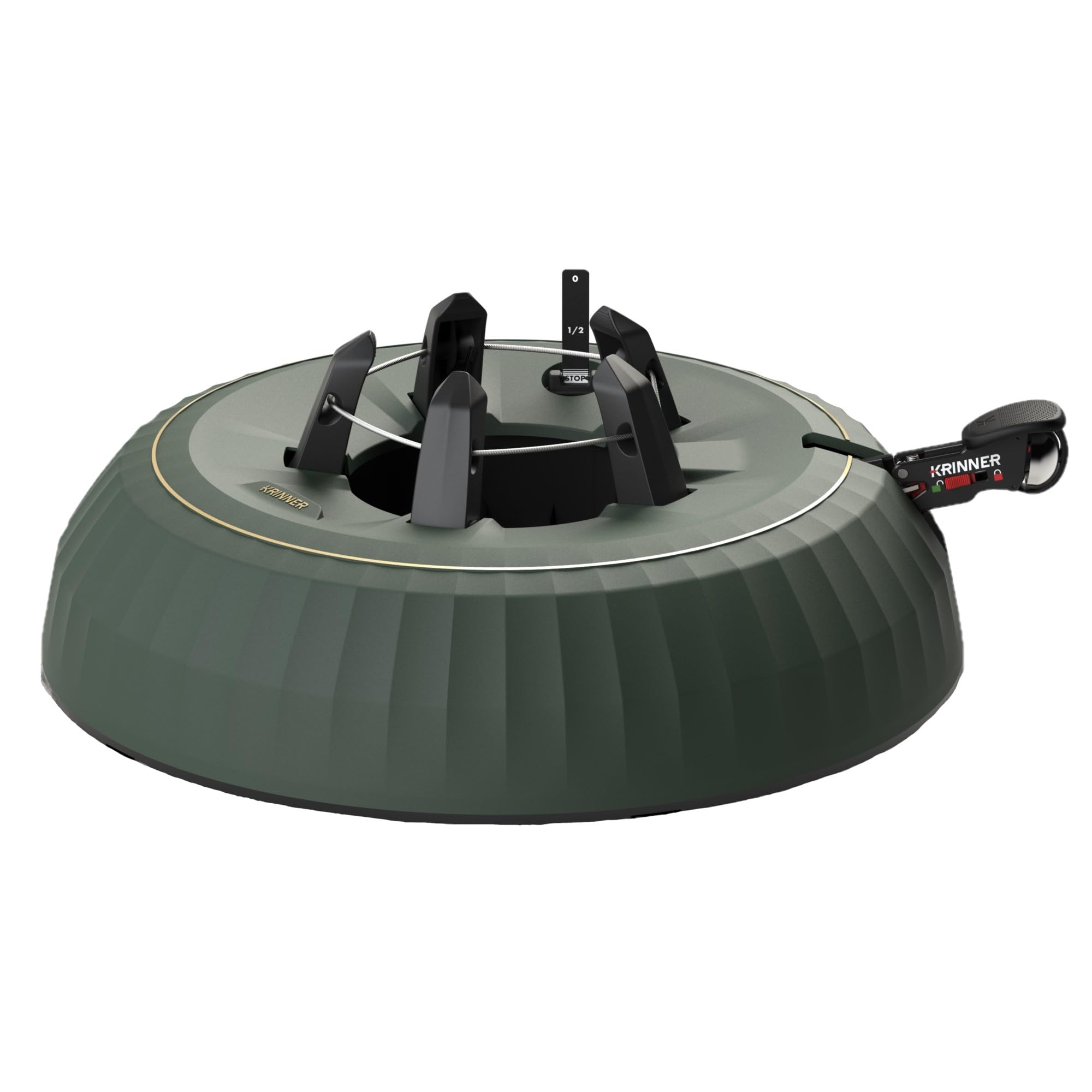 Krinner X-12 Deluxe Christmas Tree Stand, Green - Single Cable Operation, Holds Up to 12 Foot Holiday Trees - Foot Press for Eas