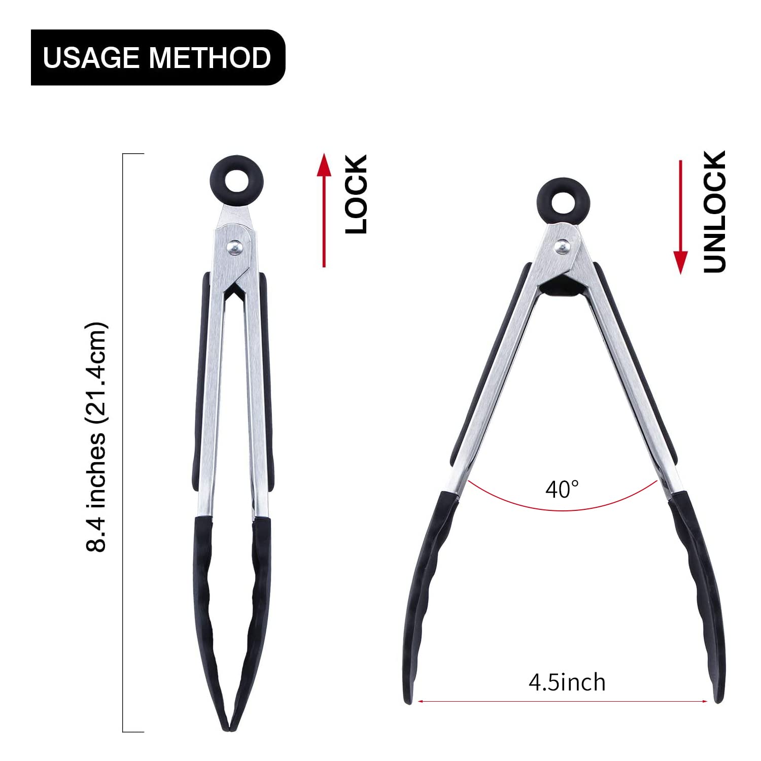 7 Inch Cooking Tongs, Msy Bigsunny Set Of 3 Mini Kitchen Tongs Silicone Serving Tongs With Silicone Tips For Foodgrill, Salad, B