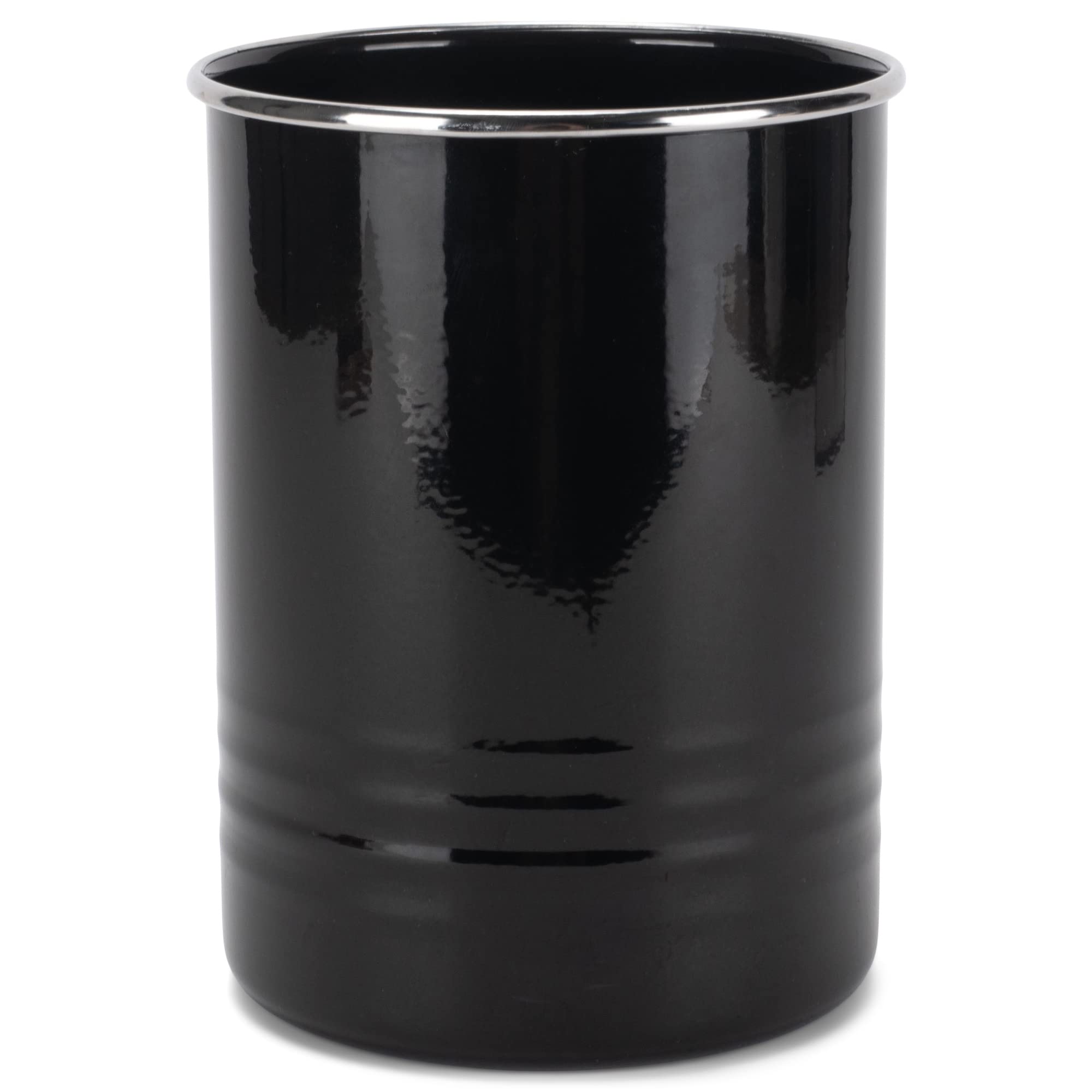 Nat & Jules Black 6.75 X 5 Iron Metal Kitchen Crock Utensil Holder