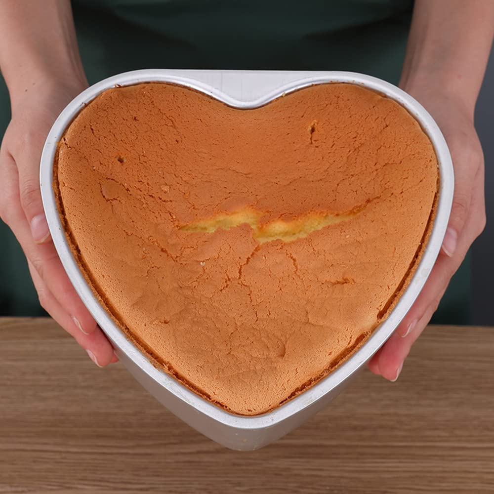 Xiyuan Set Of 4 Cake Pans, Heart Shaped Cake Baking Moulds, Mini Cake Pans, Aluminium Cake Pans 3 Inch, 4 Inch, 5 Inch, 6 Inch,