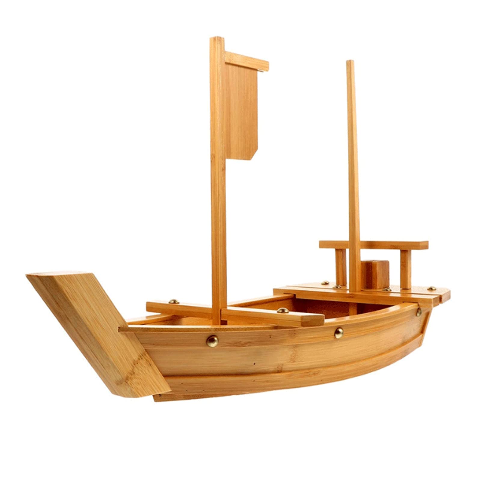 Winiaer 20 Inch Wooden Sushi Boat Serving Tray, Large Sushi Boat Plate For Sashimi Board Seafood Party, Great For Sushi Restaura