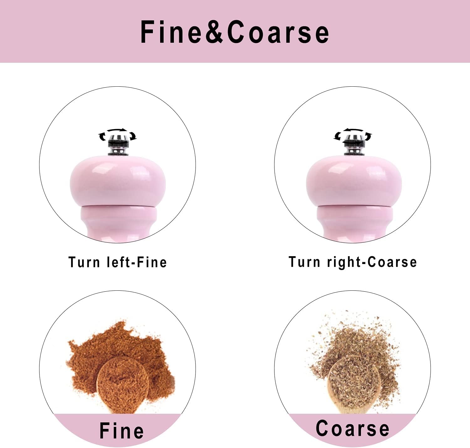 8-Inch Wooden Pepper And Salt Grinder - Oak Wood Manual Mill With Ceramic Core, Adjustable Coarseness, Refillable Design For Sea